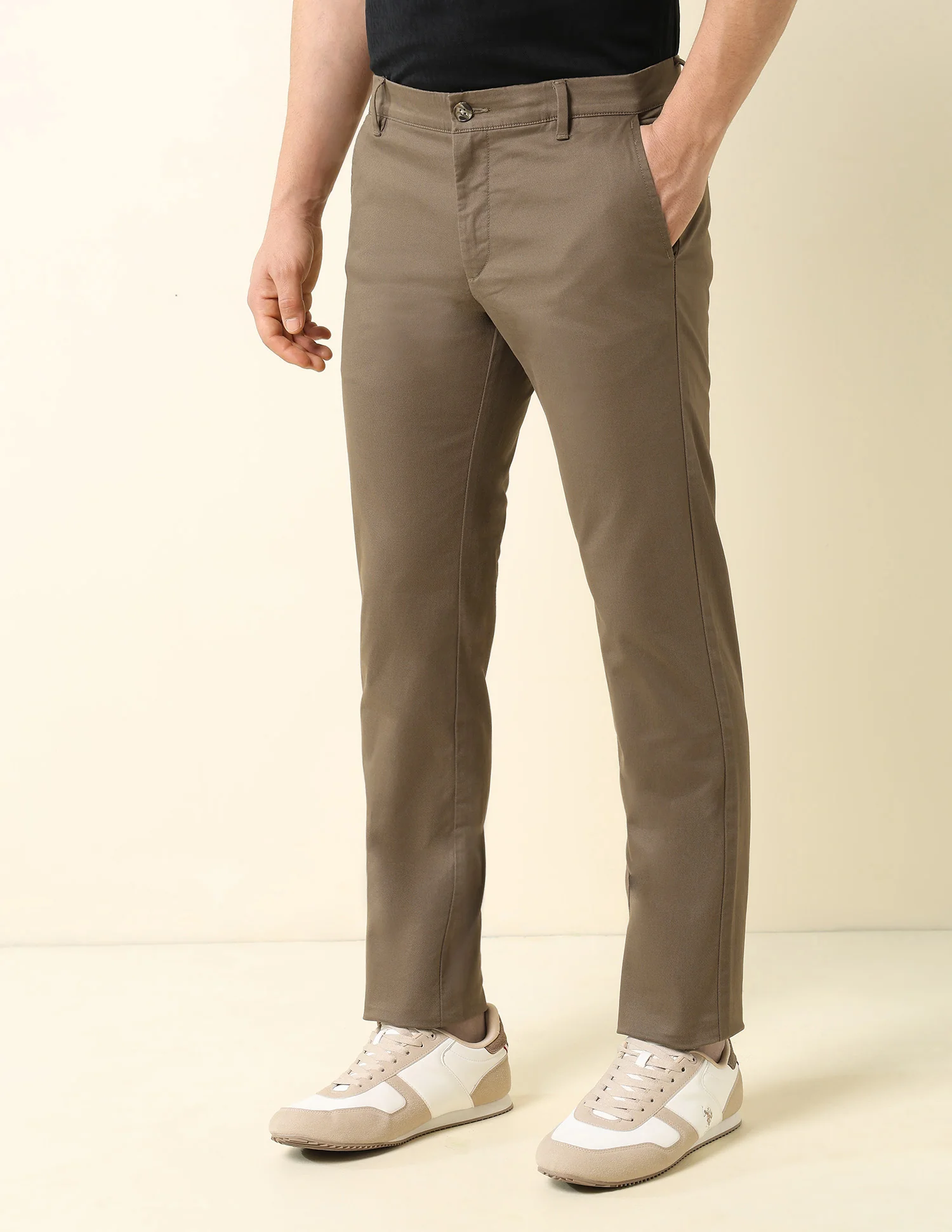 Denver Slim Fit Satin Print Trousers - Image 4