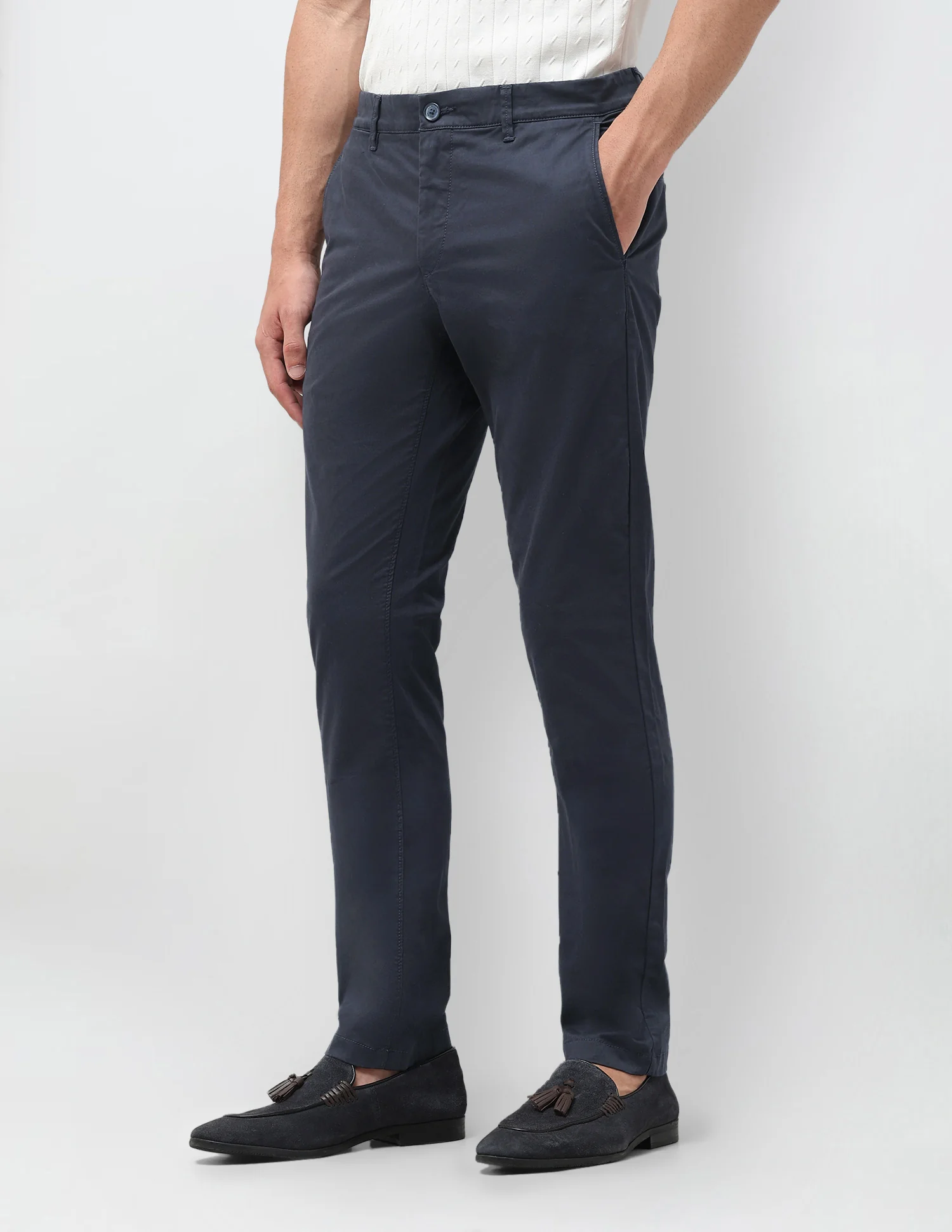 Denver Slim Fit Satin Trousers - Image 4