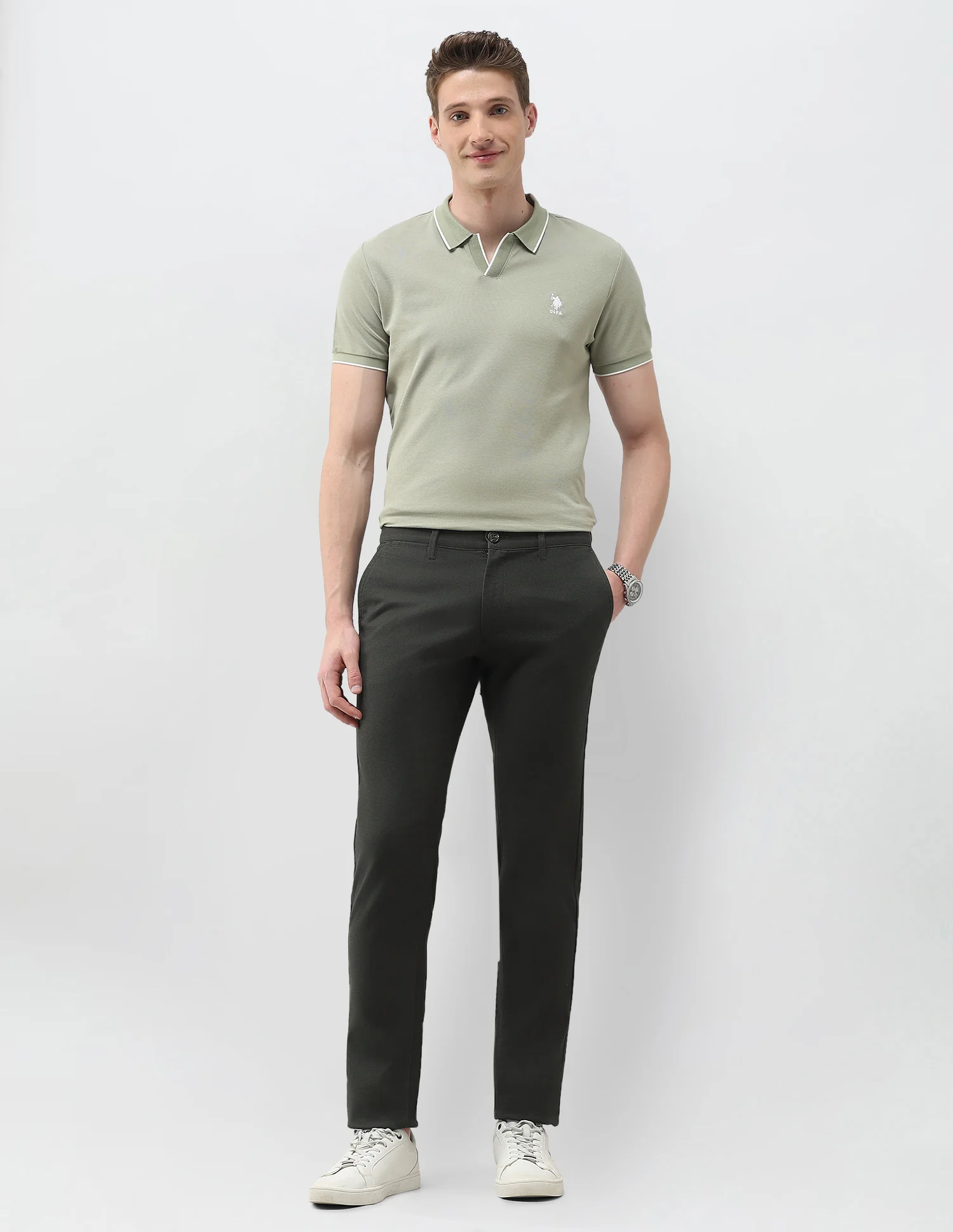 Denver Slim Fit Satin Trousers - Image 3