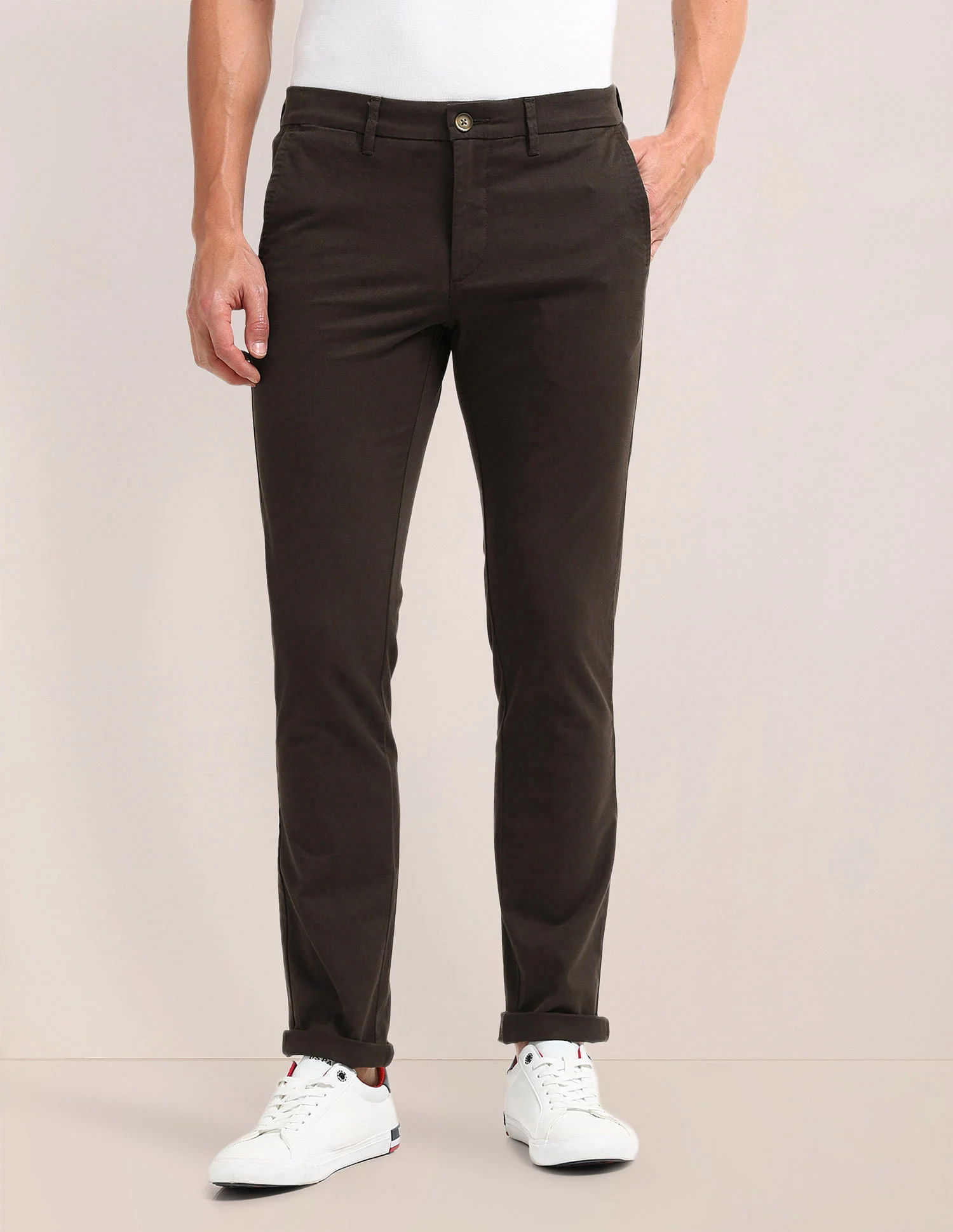 Denver Slim Fit Solid Trousers - Image 6