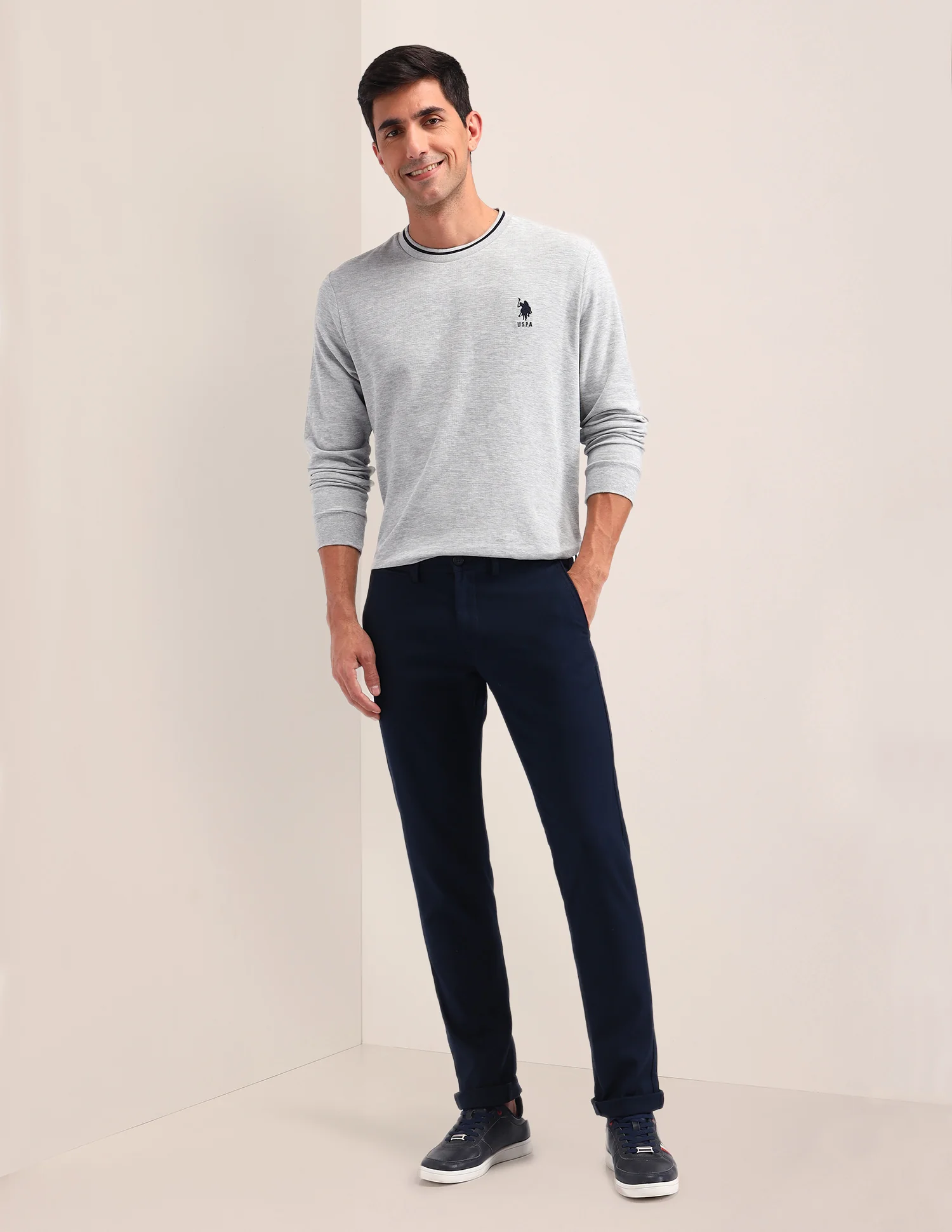 Denver Slim Fit Solid Trousers - Image 3
