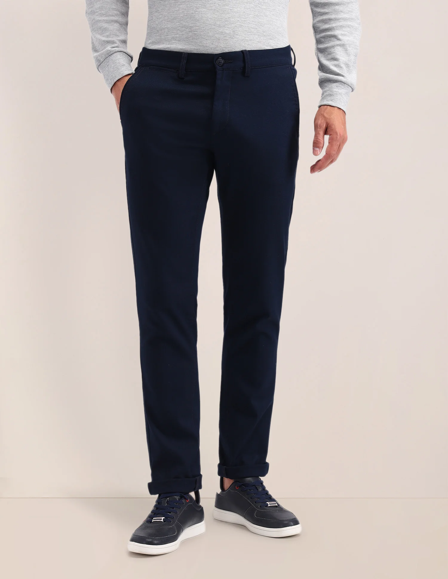 Denver Slim Fit Solid Trousers - Image 6