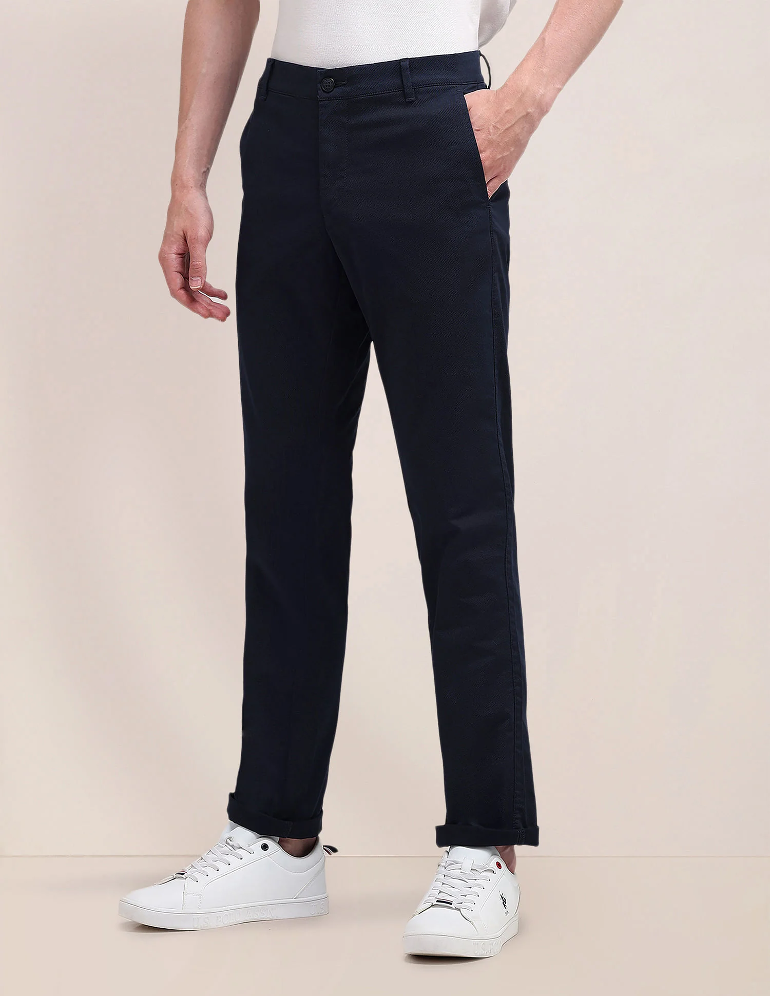 Denver Slim Fit Solid Trousers - Image 4