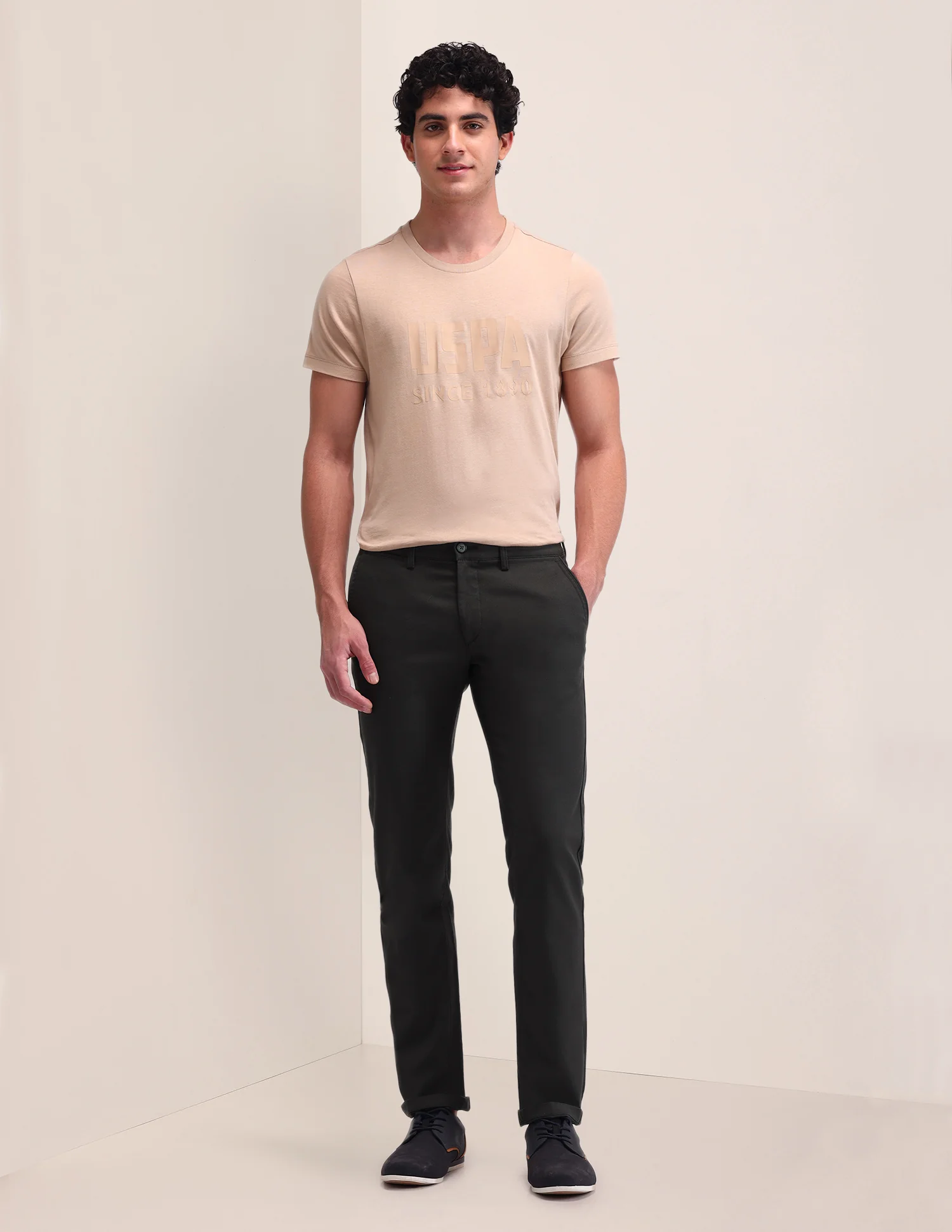 Denver Slim Fit Solid Trousers - Image 3