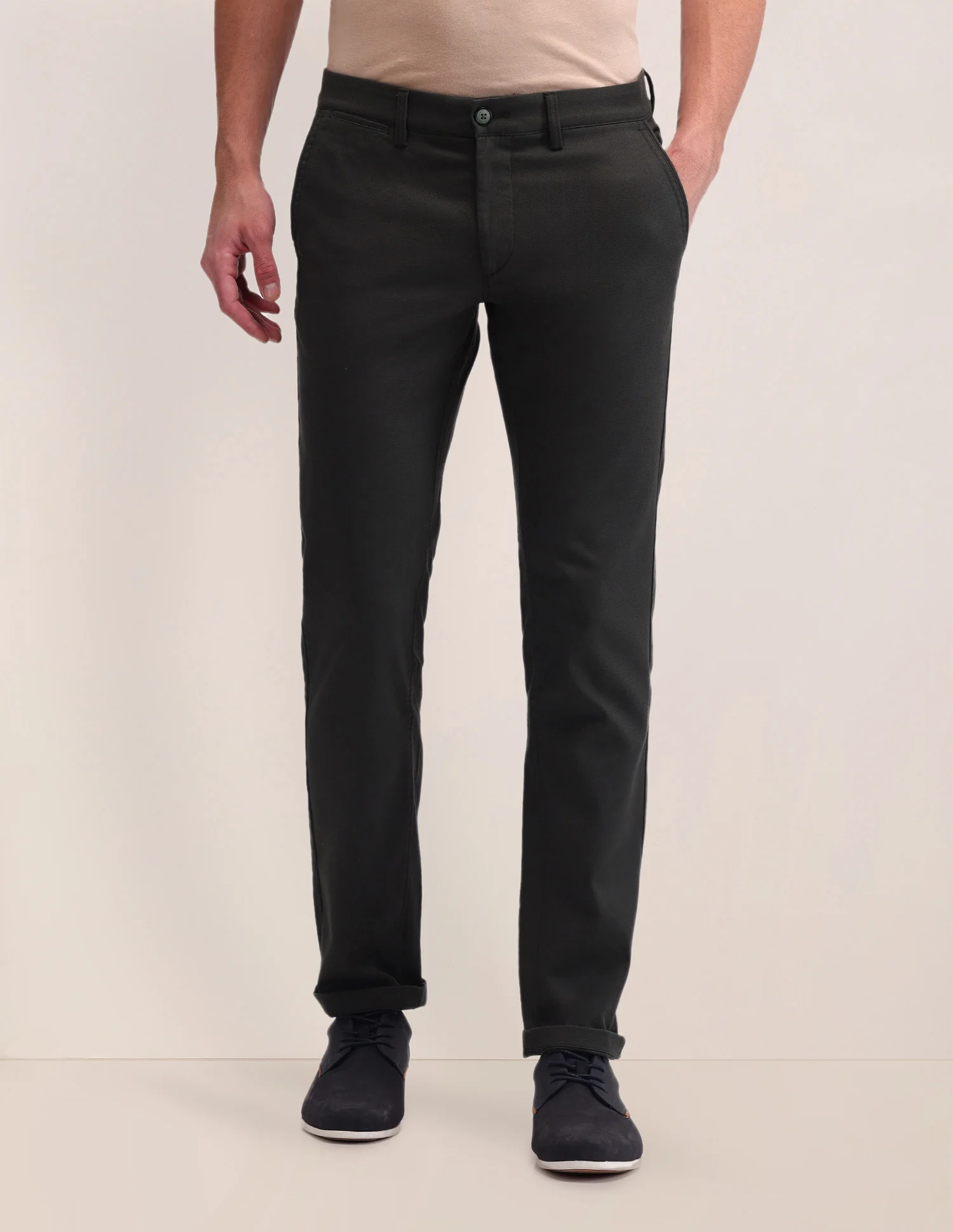 Denver Slim Fit Solid Trousers - Image 6
