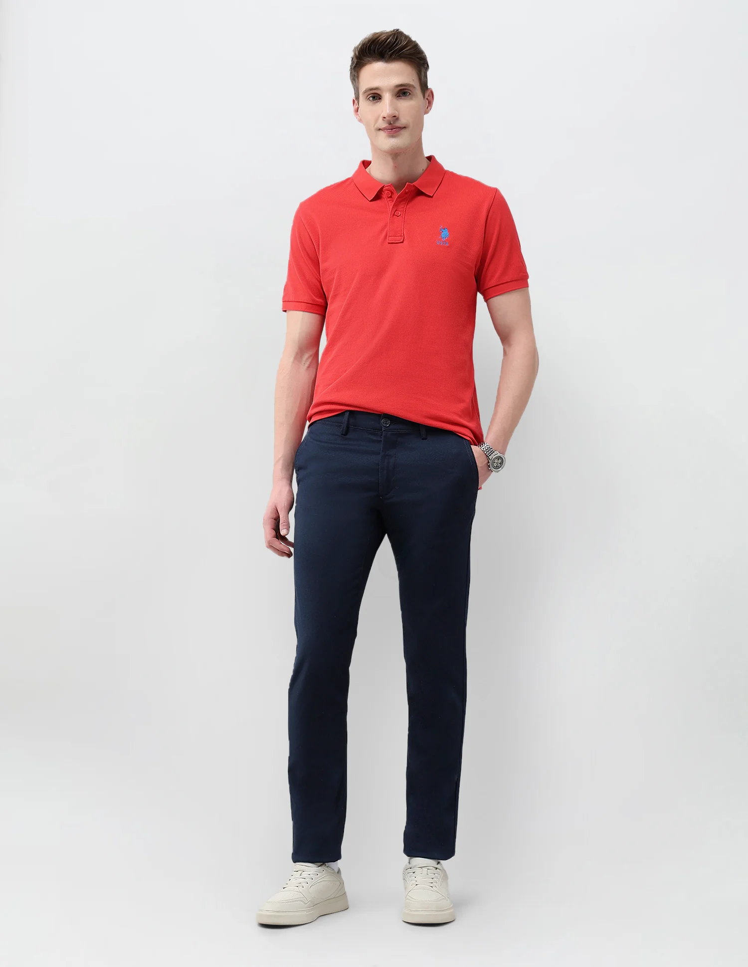 Denver Slim Fit Textured Trousers - Image 3