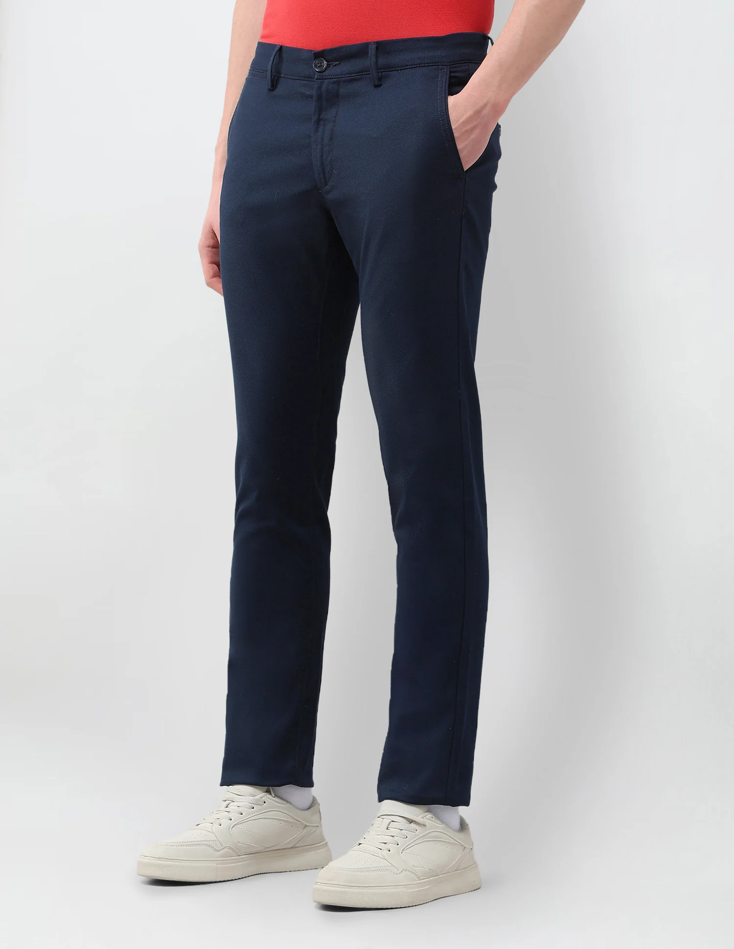 Denver Slim Fit Textured Trousers - Image 4