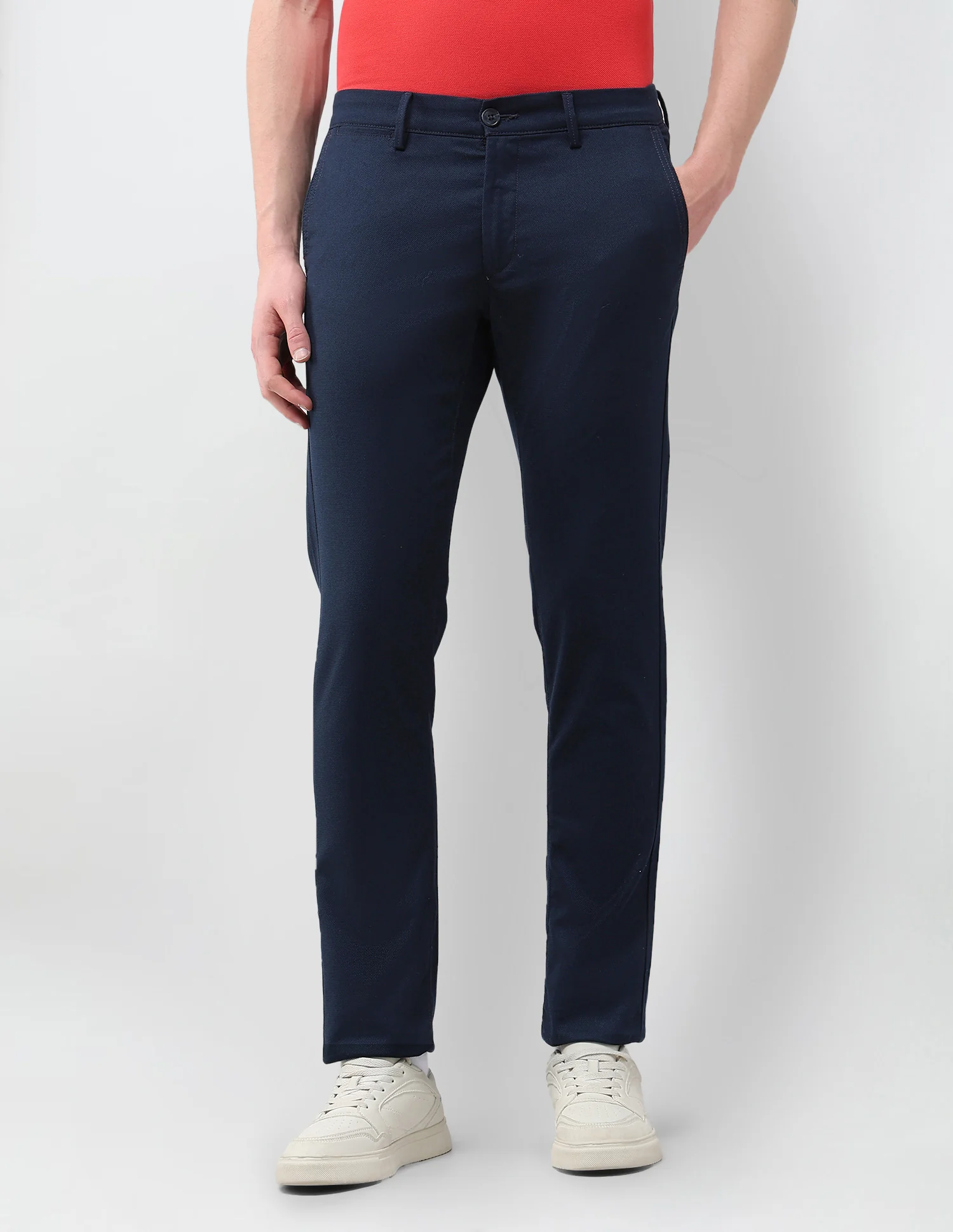 Denver Slim Fit Textured Trousers - Image 6