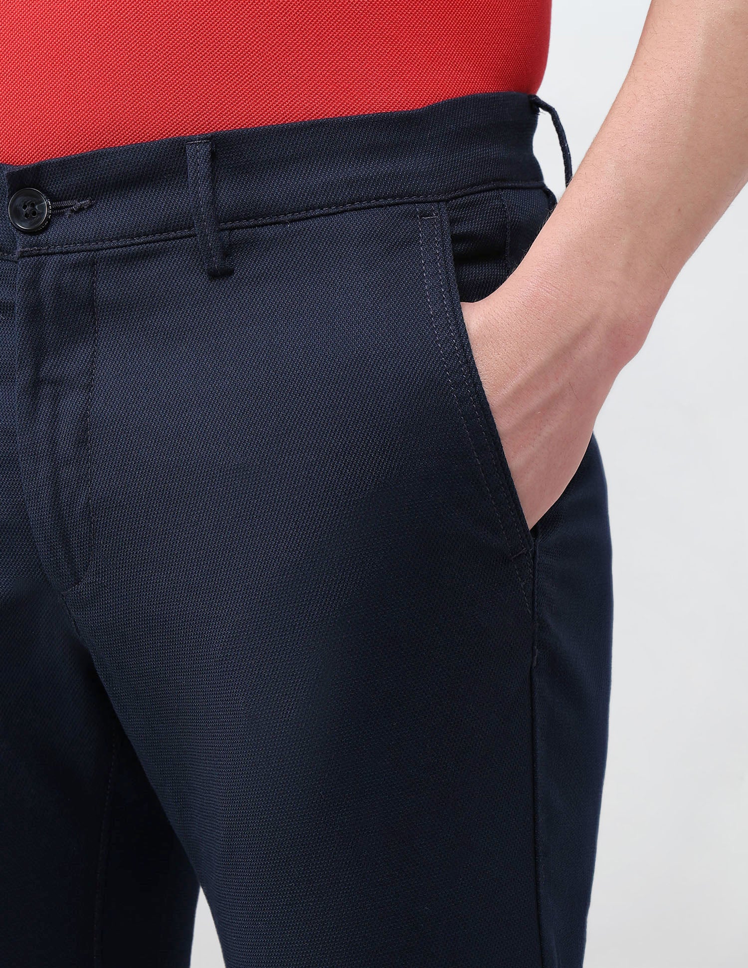 Denver Slim Fit Textured Trousers - Image 7