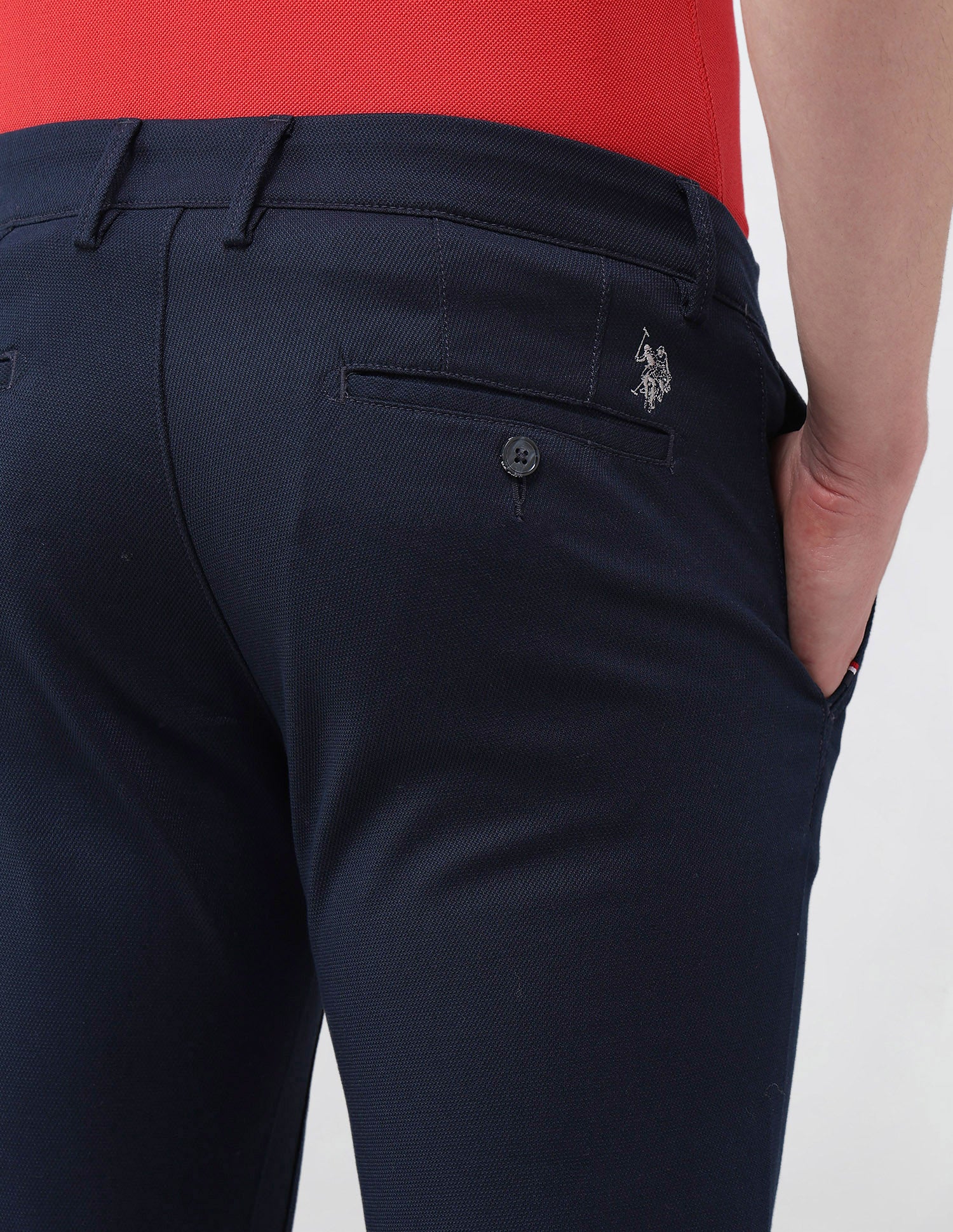 Denver Slim Fit Textured Trousers - Image 8