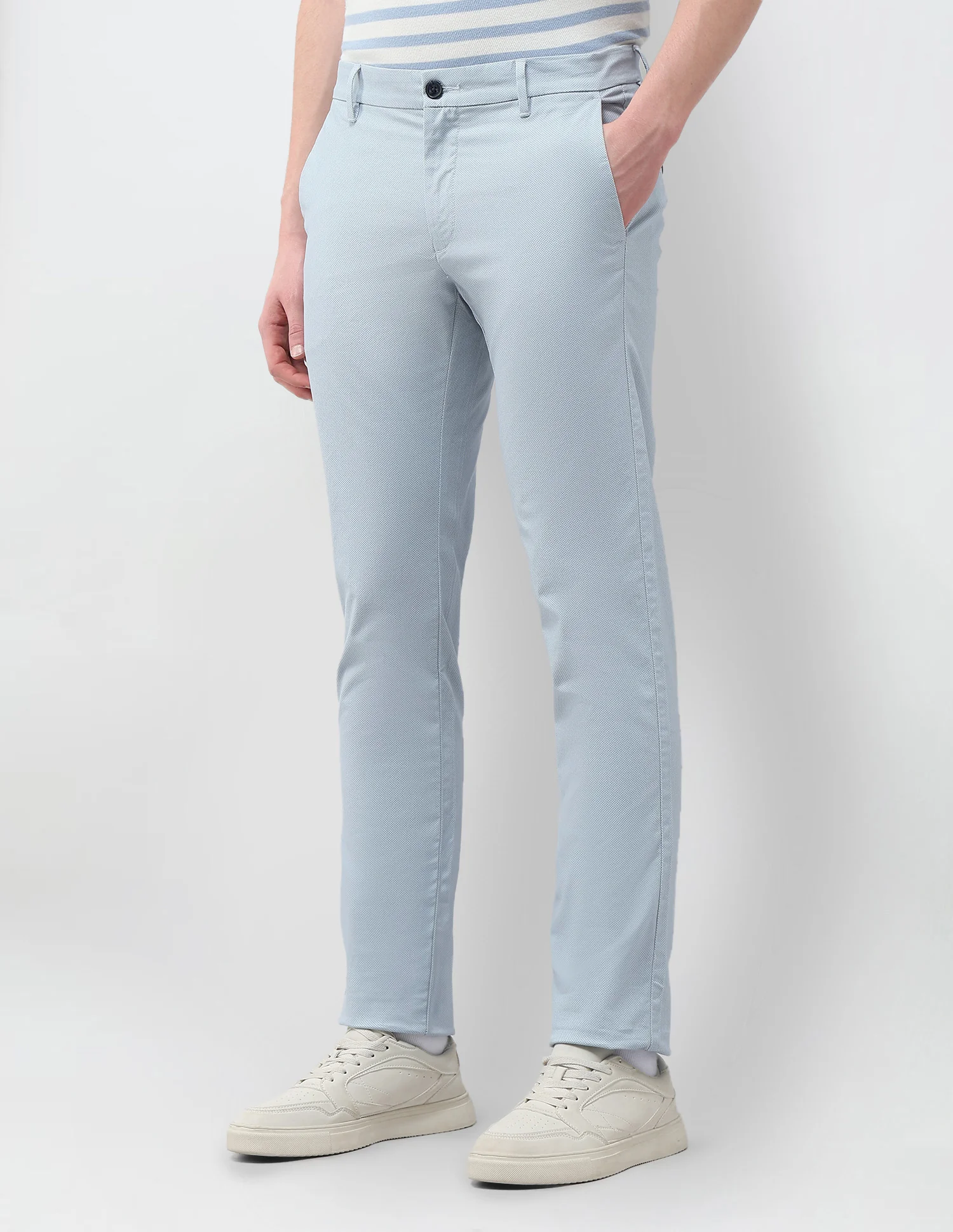 Denver Slim Fit Textured Trousers - Image 4