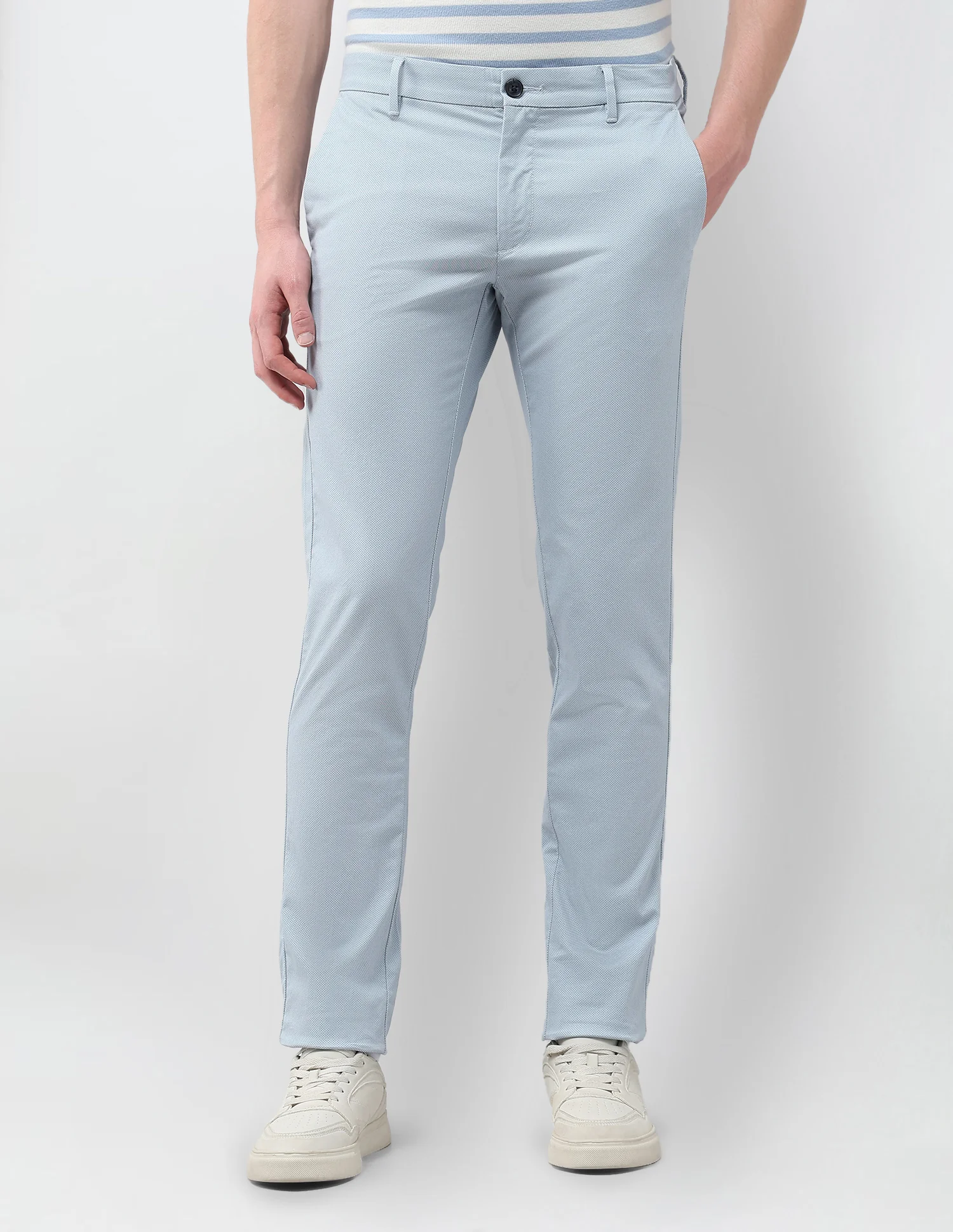 Denver Slim Fit Textured Trousers - Image 6