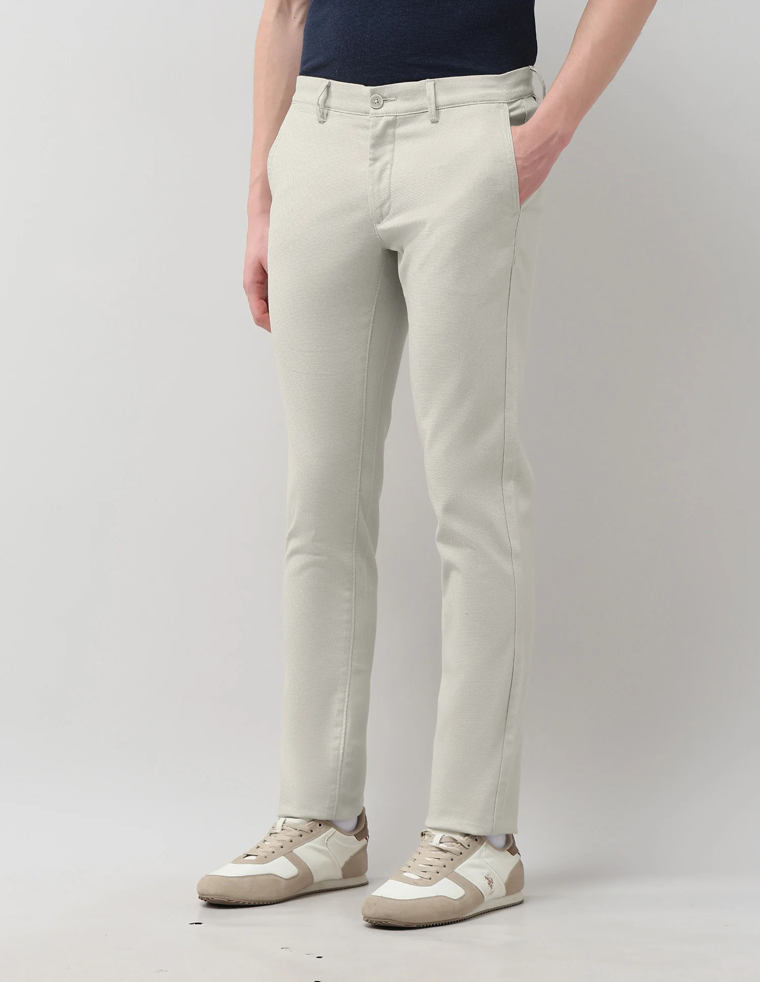 Denver Slim Fit Textured Trousers - Image 4