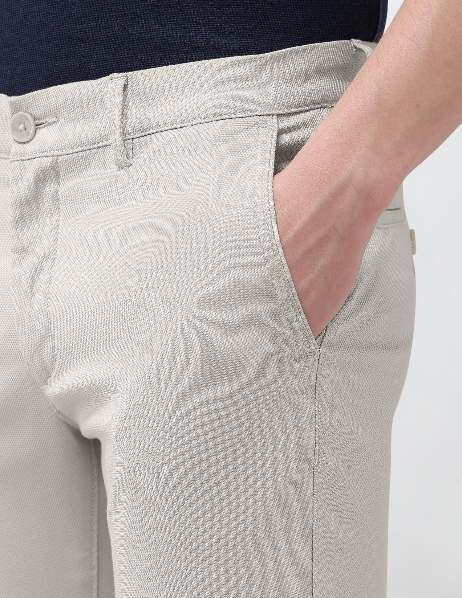Denver Slim Fit Textured Trousers - Image 7