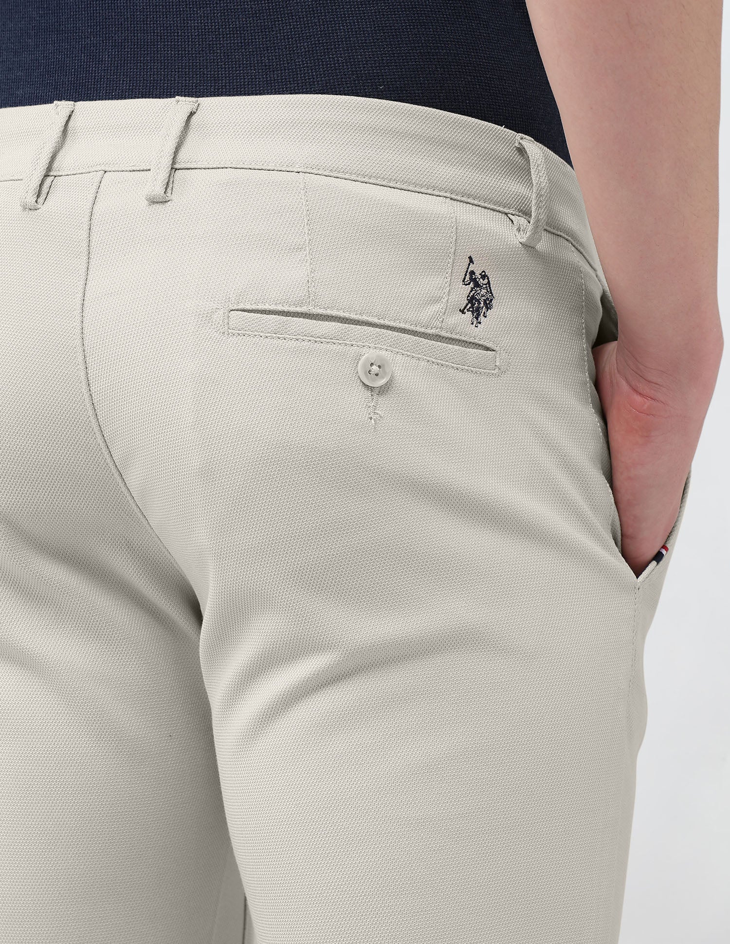 Denver Slim Fit Textured Trousers - Image 8