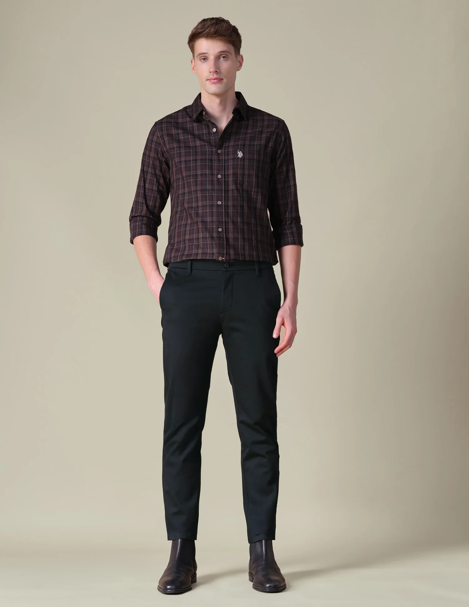 Denver Slim Fit Textured Trousers - Image 3