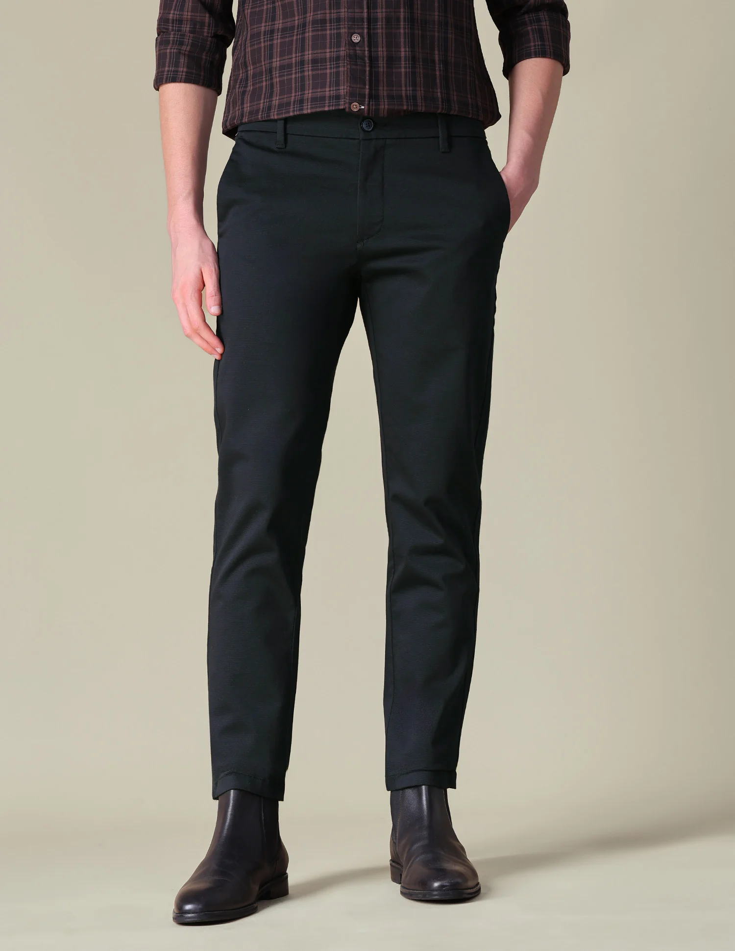 Denver Slim Fit Textured Trousers - Image 6