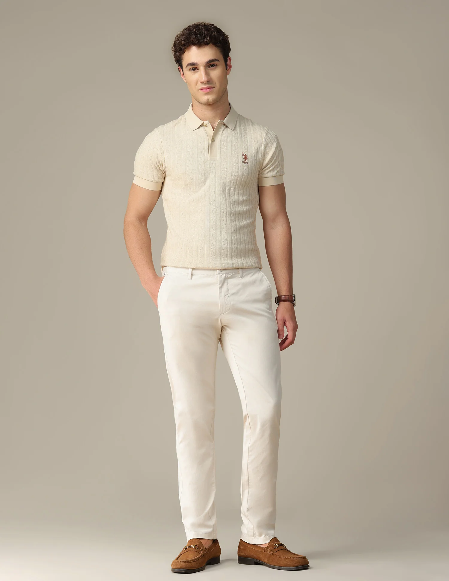 Denver slim fit Twill Trousers - Image 3