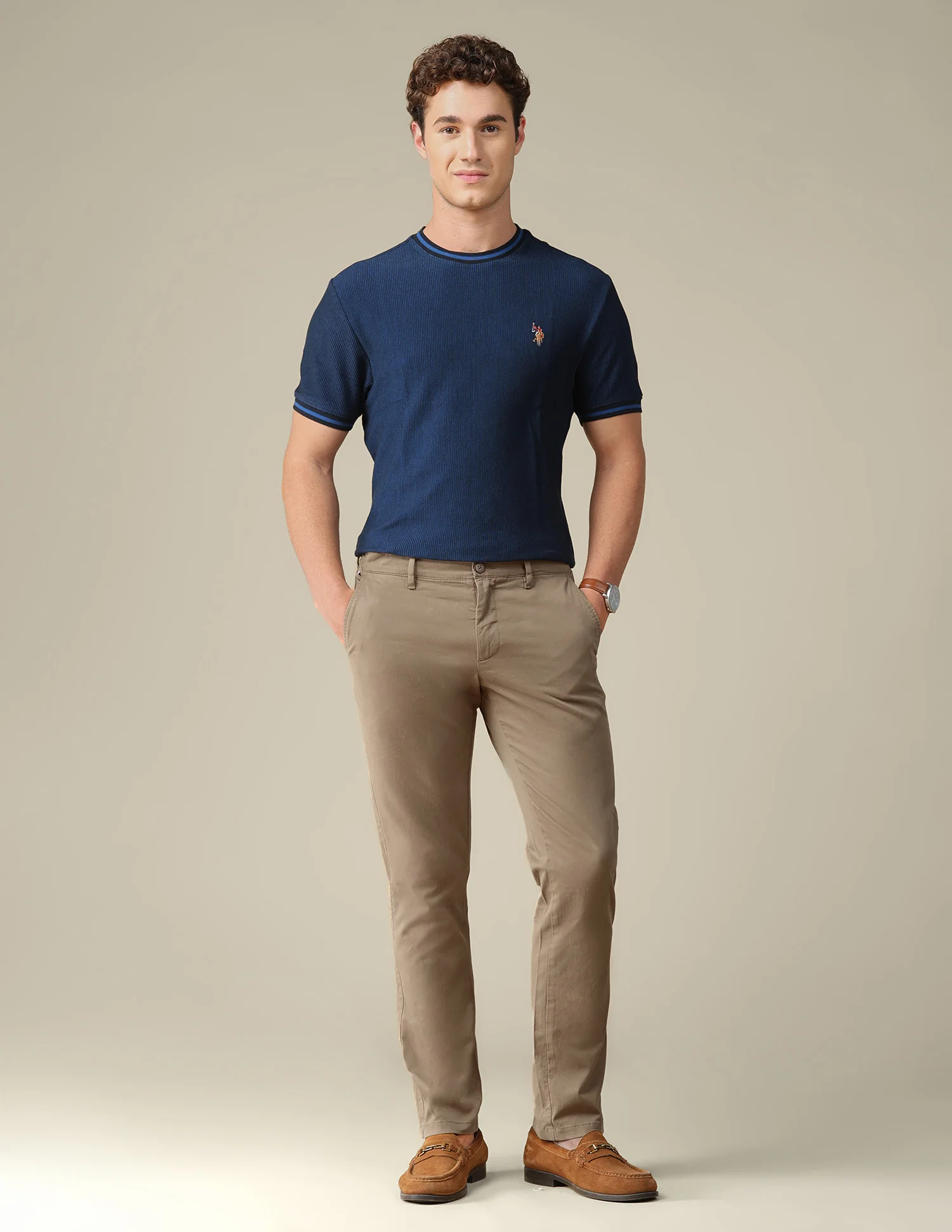 Denver slim fit Twill Trousers - Image 3