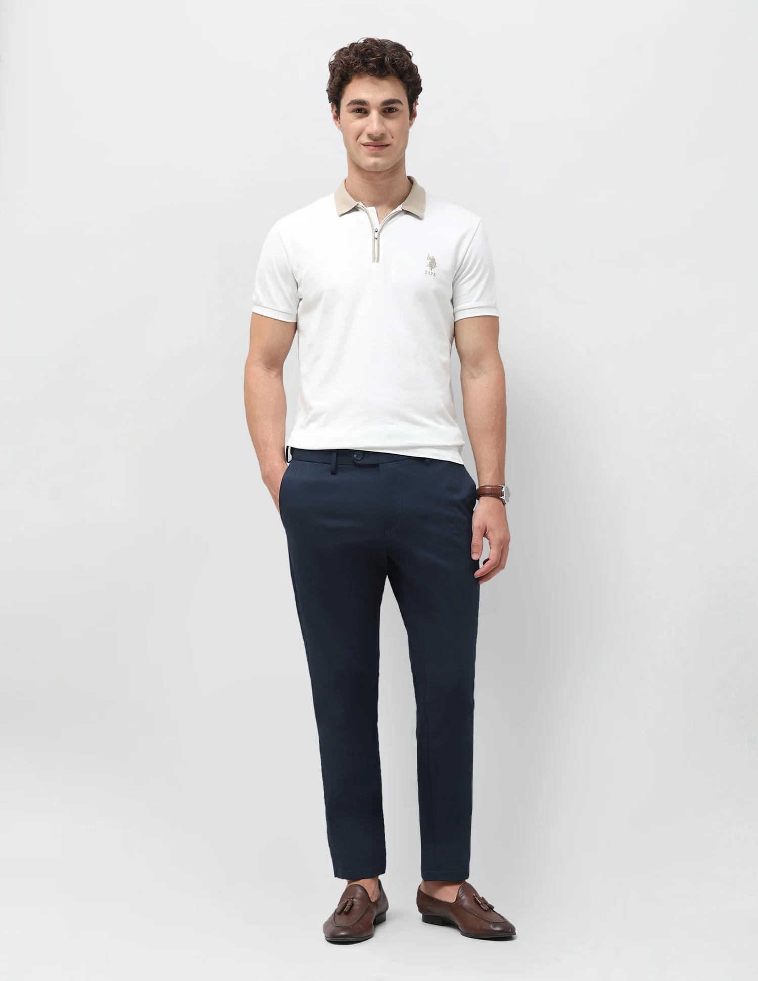 Denver Slim Fit Twill Trousers - Image 3