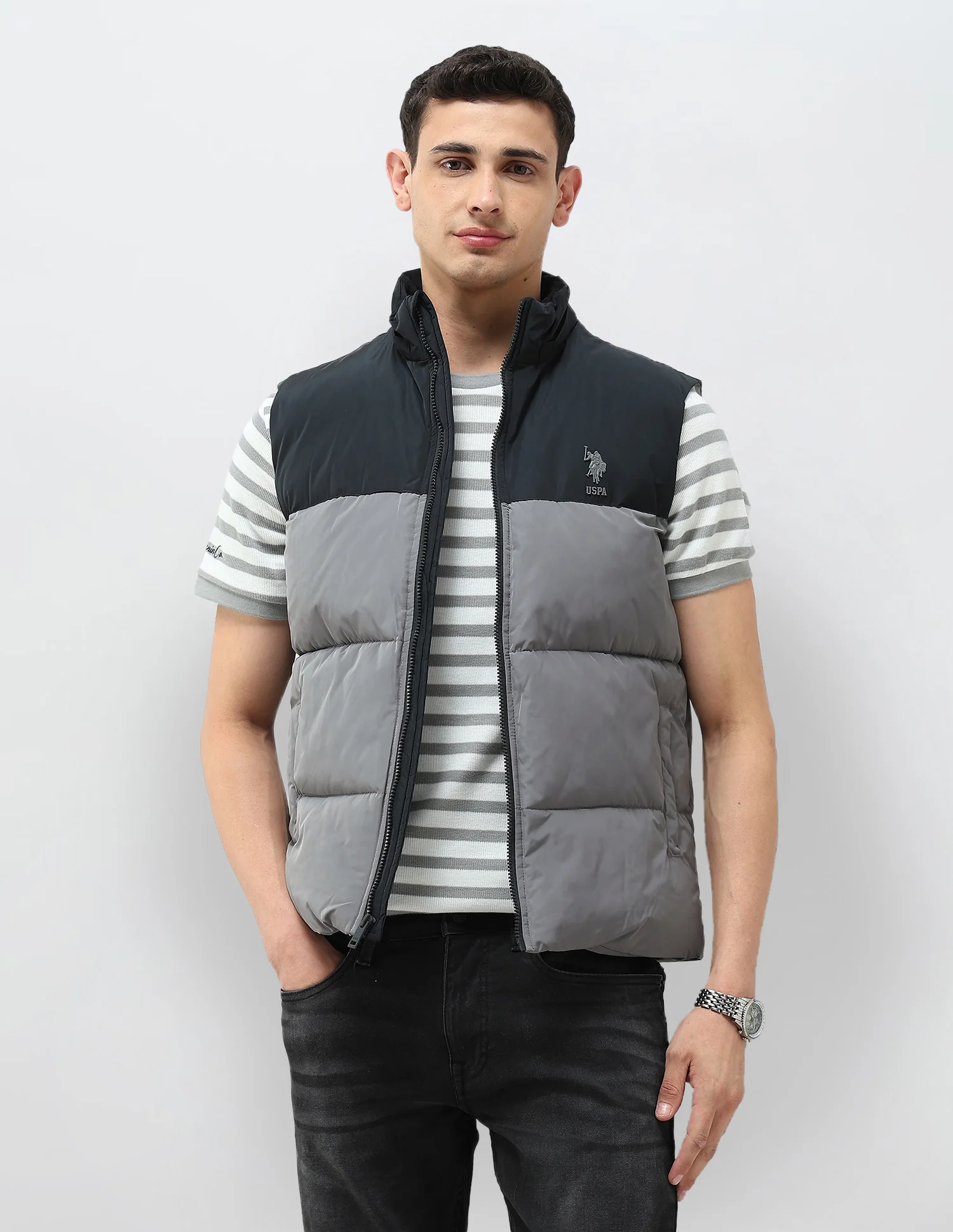 Detachable Hood Colour Blocked Jacket - Image 10
