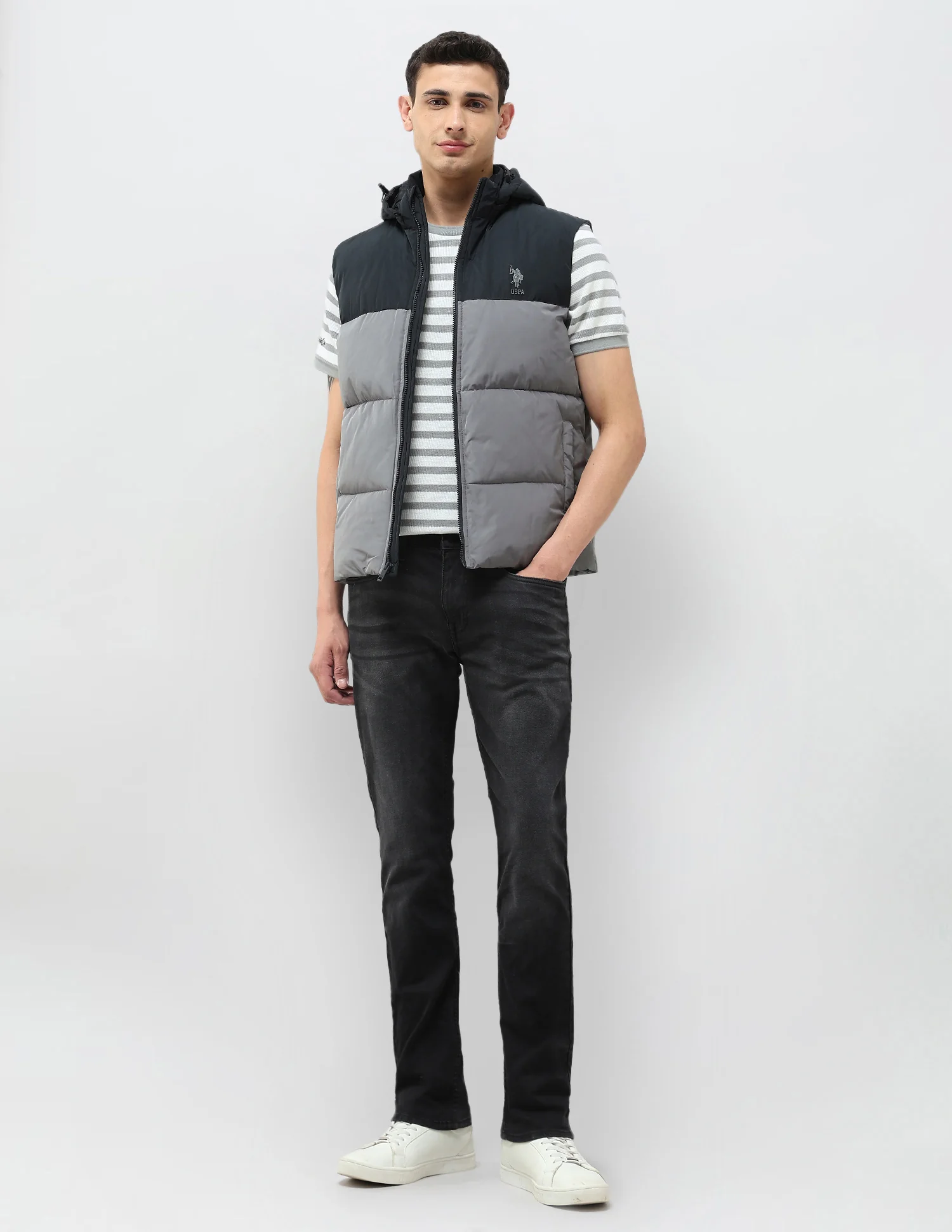 Detachable Hood Colour Blocked Jacket - Image 3