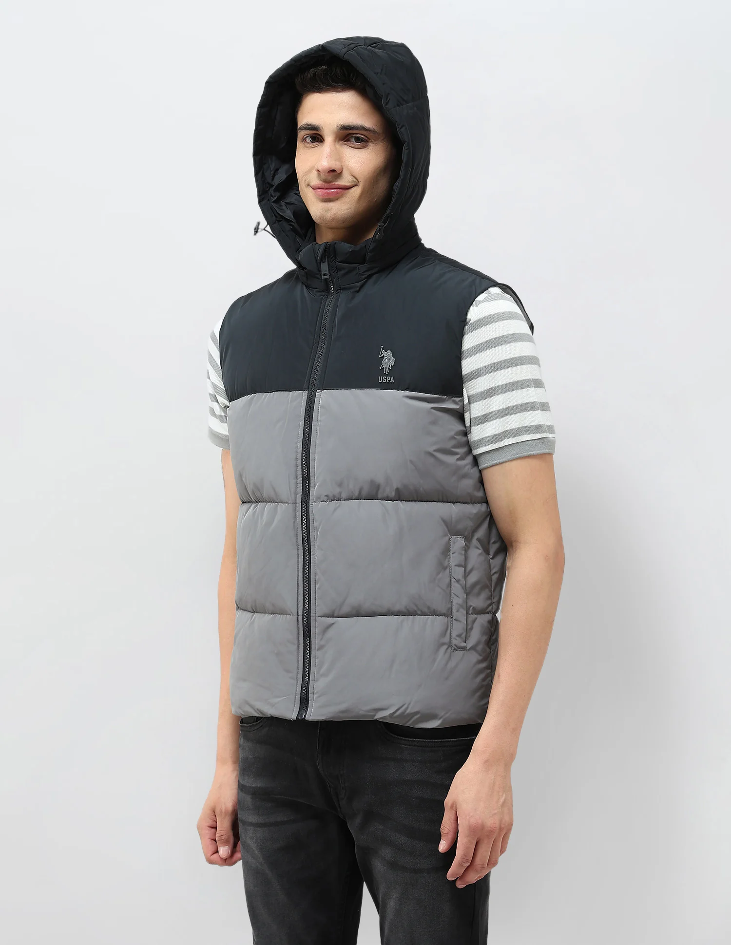 Detachable Hood Colour Blocked Jacket - Image 4