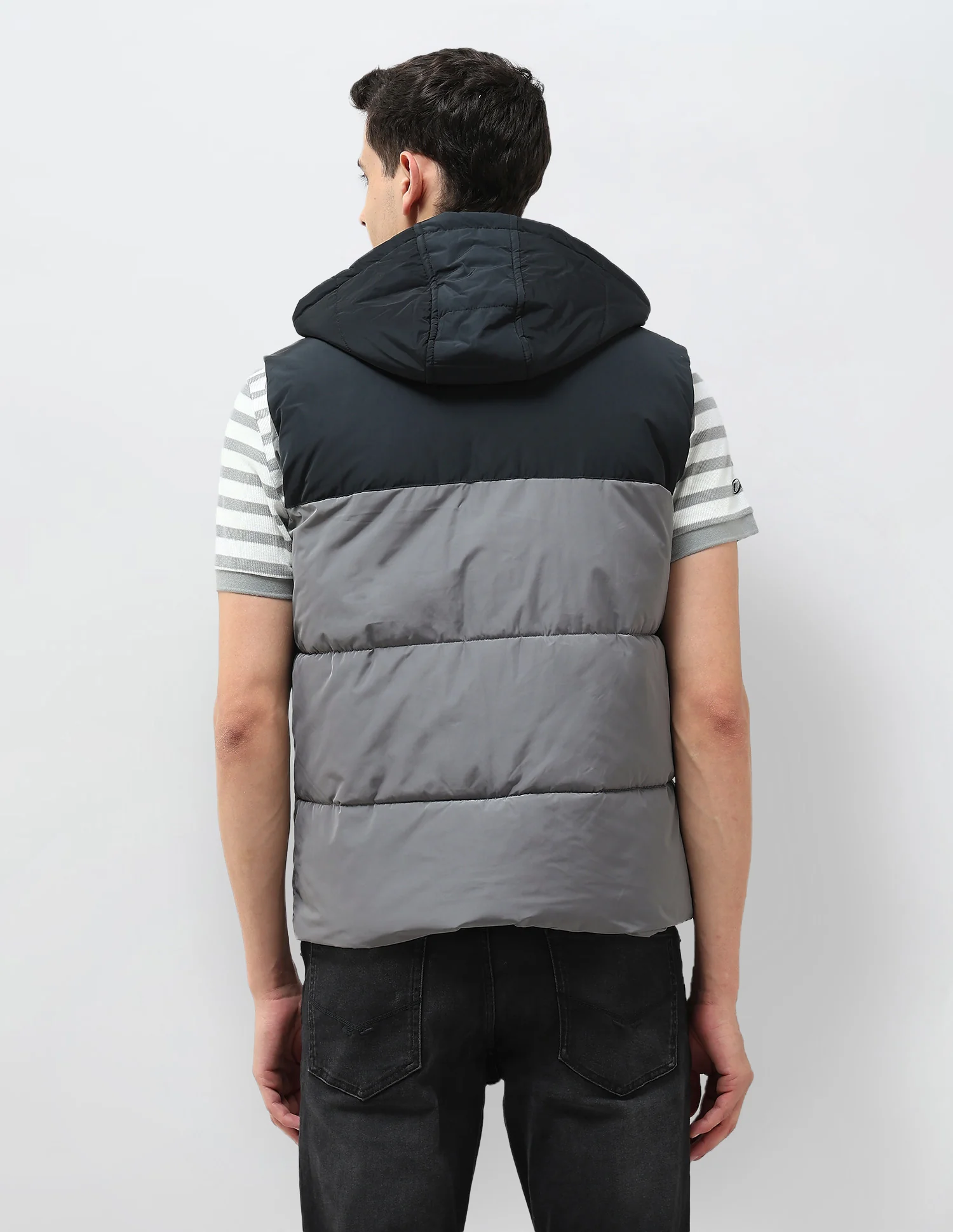 Detachable Hood Colour Blocked Jacket - Image 5
