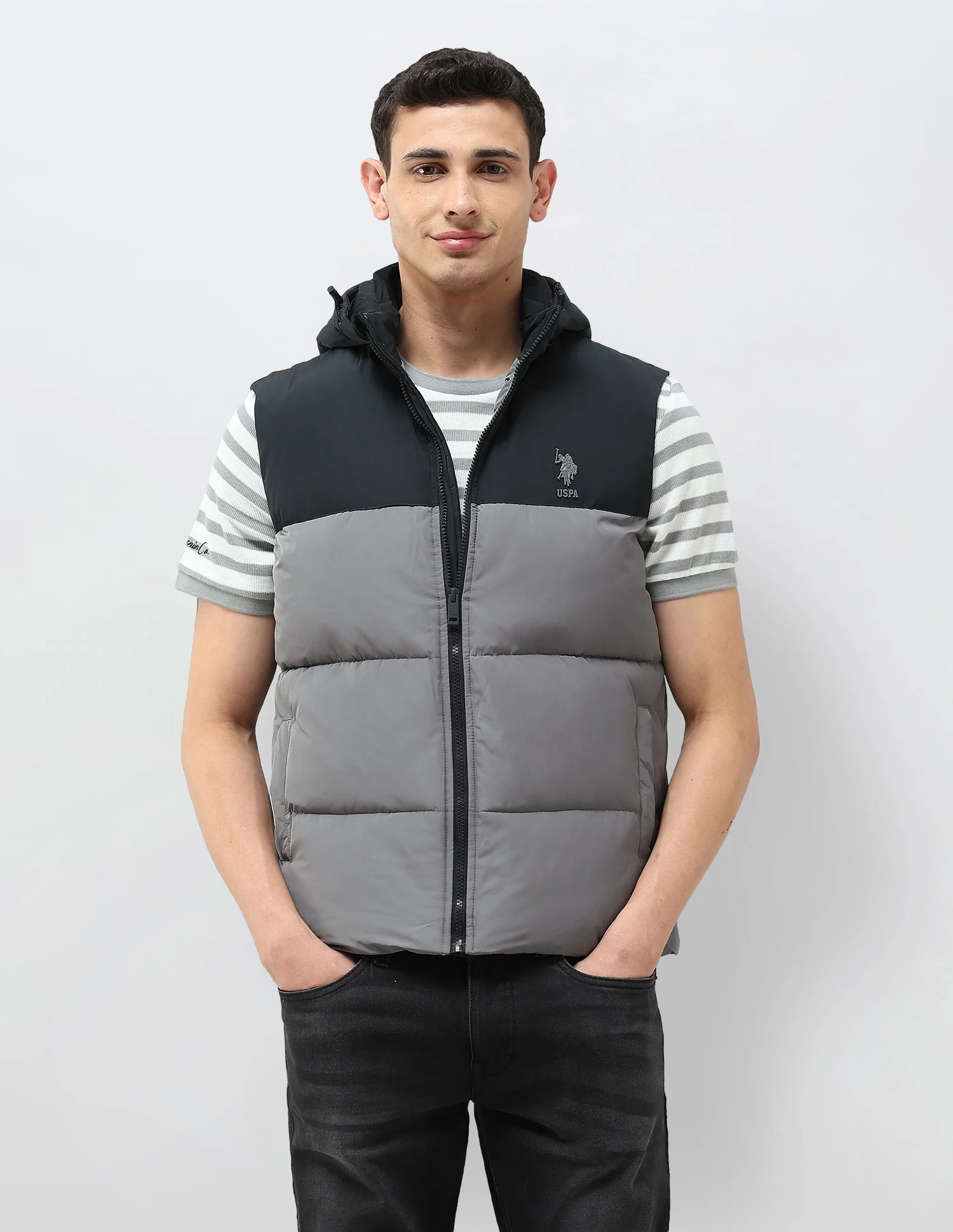 Detachable Hood Colour Blocked Jacket - Image 6