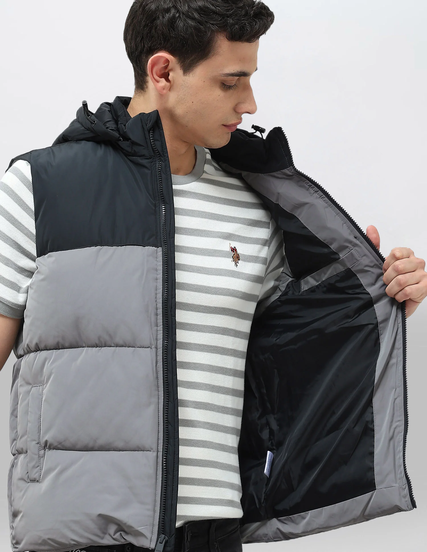 Detachable Hood Colour Blocked Jacket - Image 8