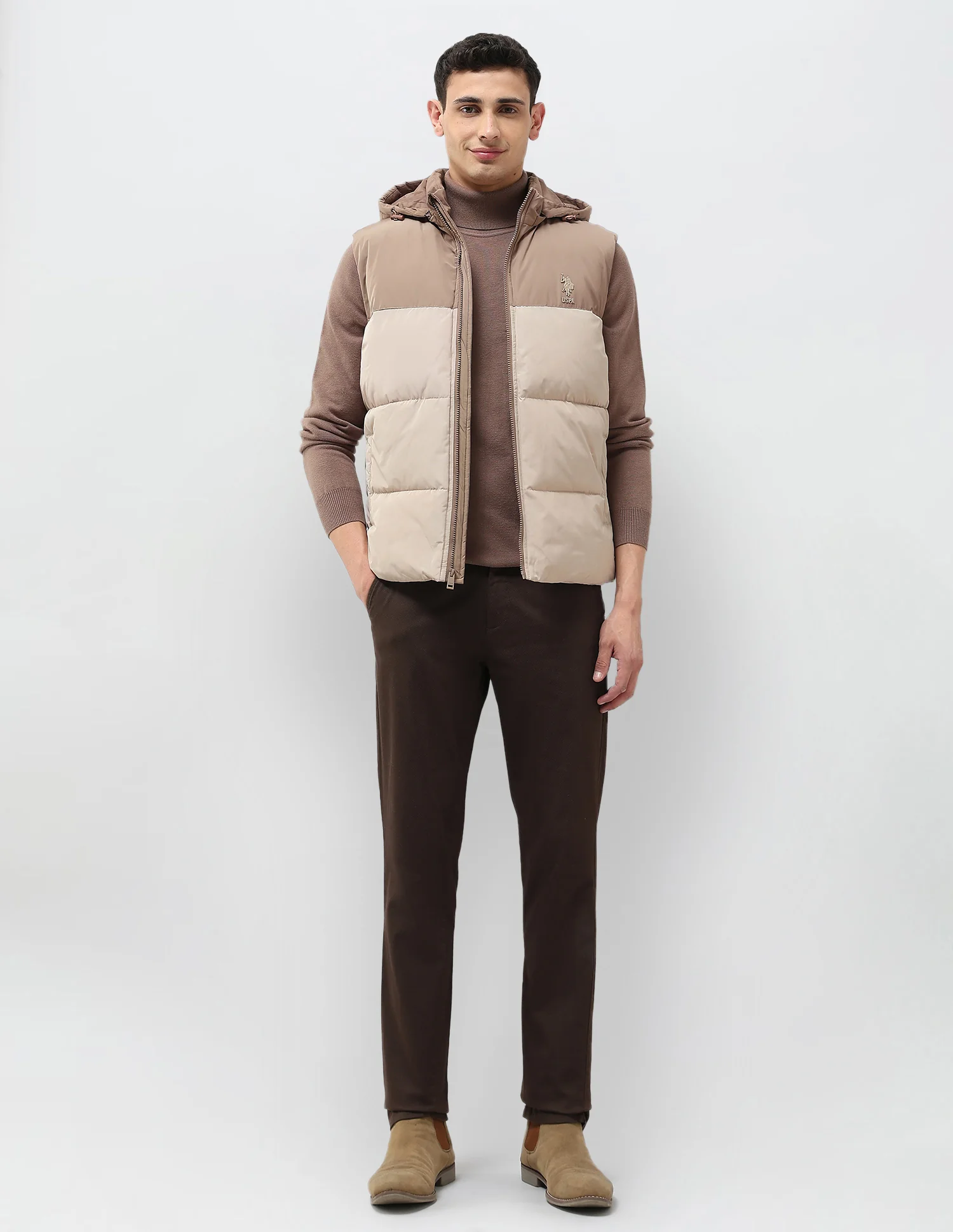 Detachable Hood Colour Blocked Jacket - Image 3