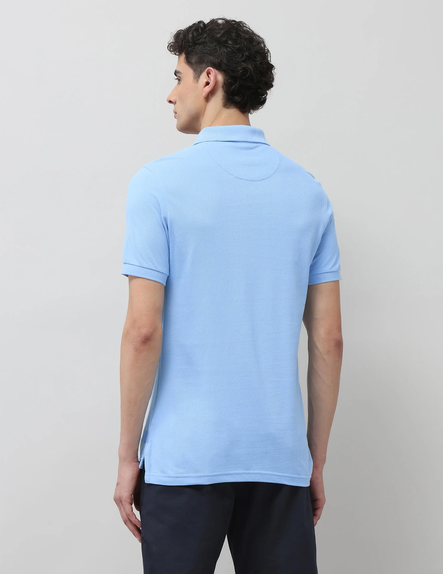 Diagonal Striped Slim Fit Polo Shirt - Image 5