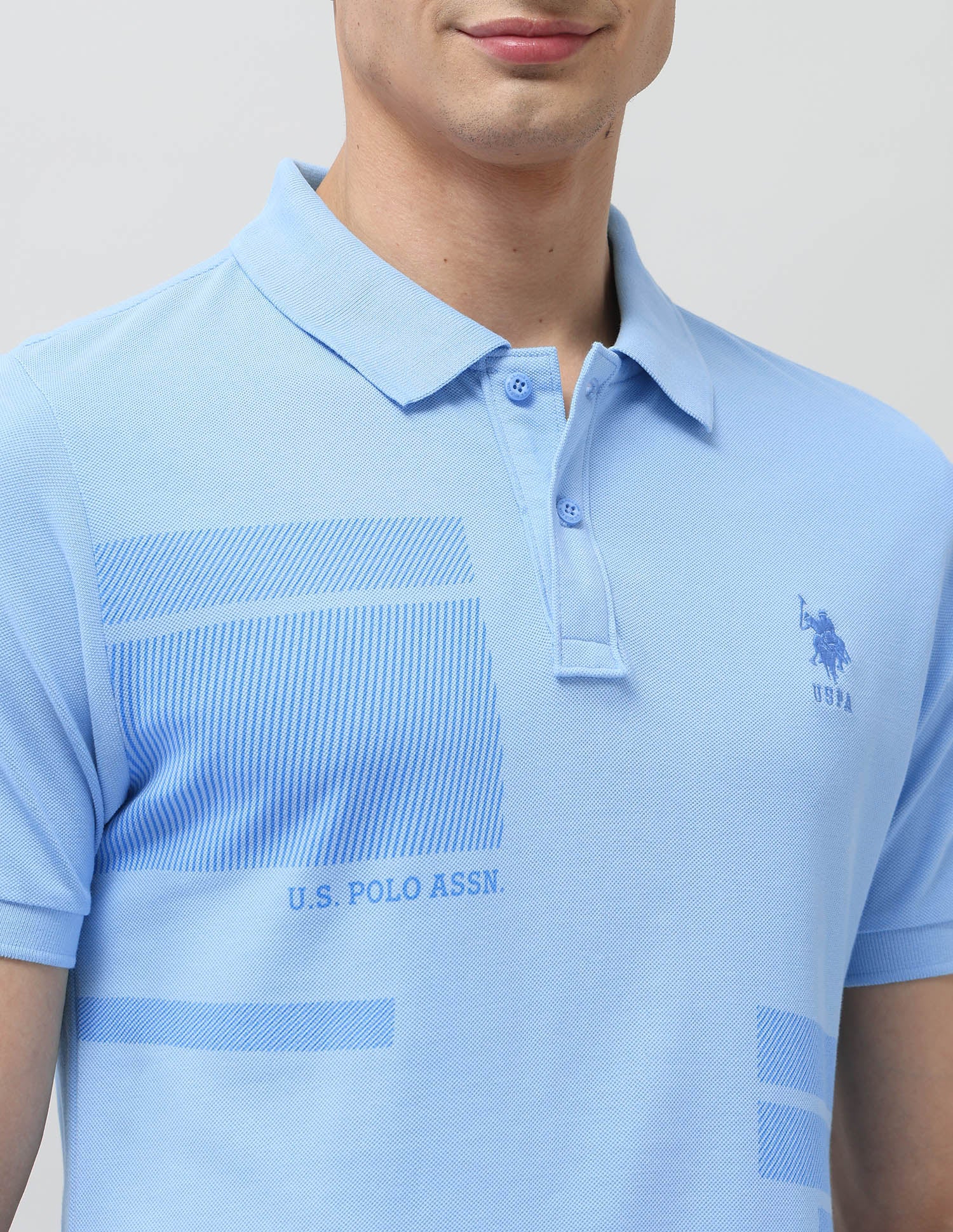 Diagonal Striped Slim Fit Polo Shirt - Image 7