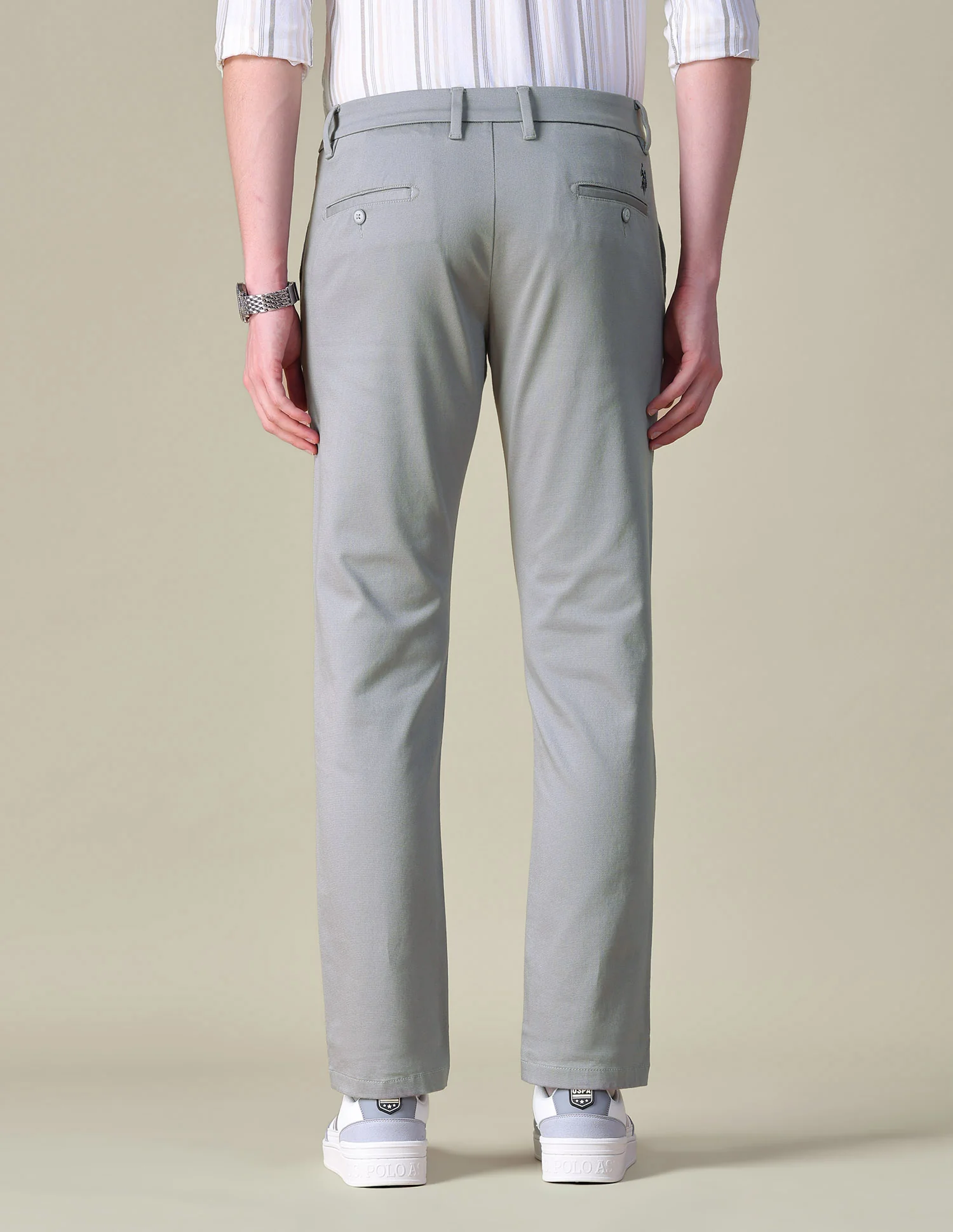 Dobby Denver Slim Fit Trousers - Image 5