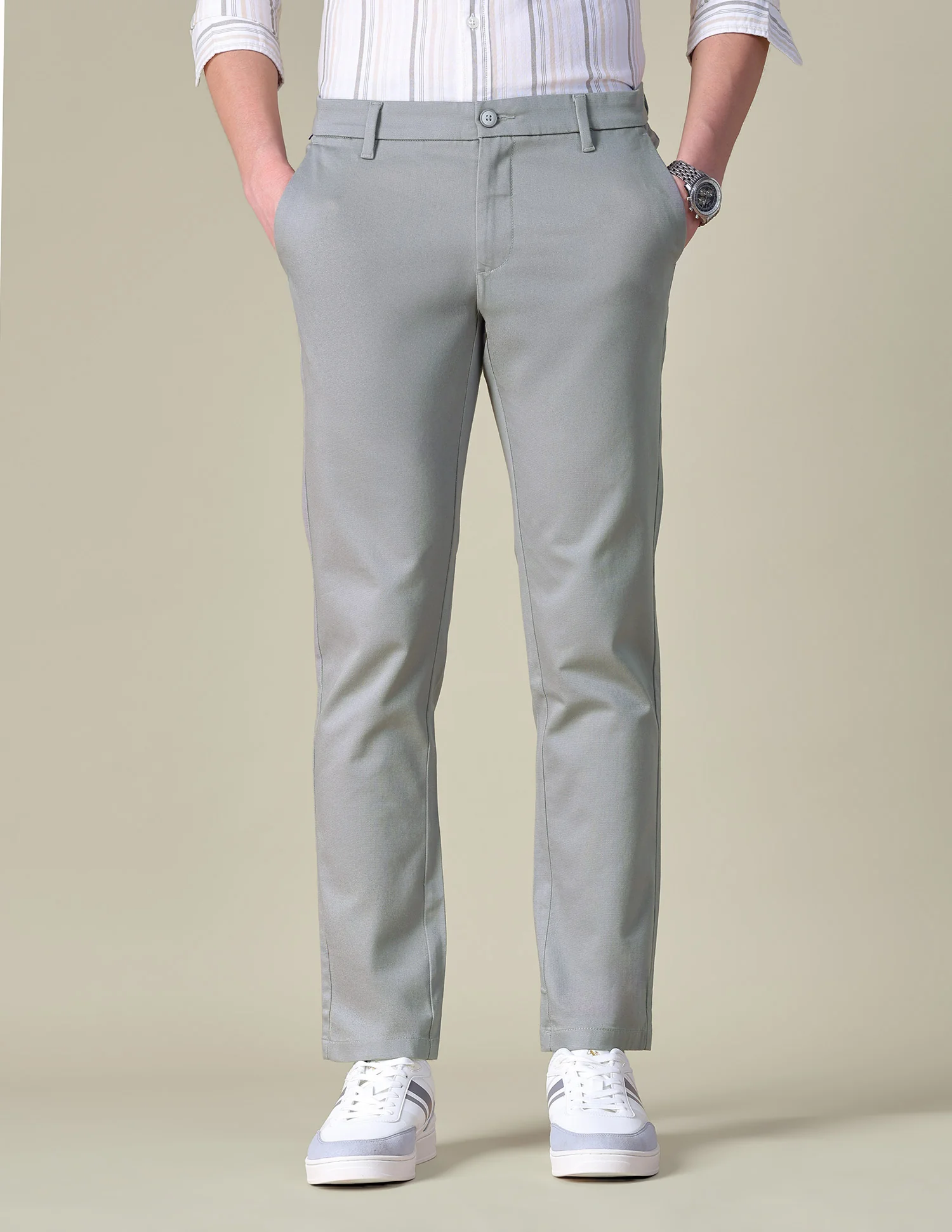 Dobby Denver Slim Fit Trousers - Image 6