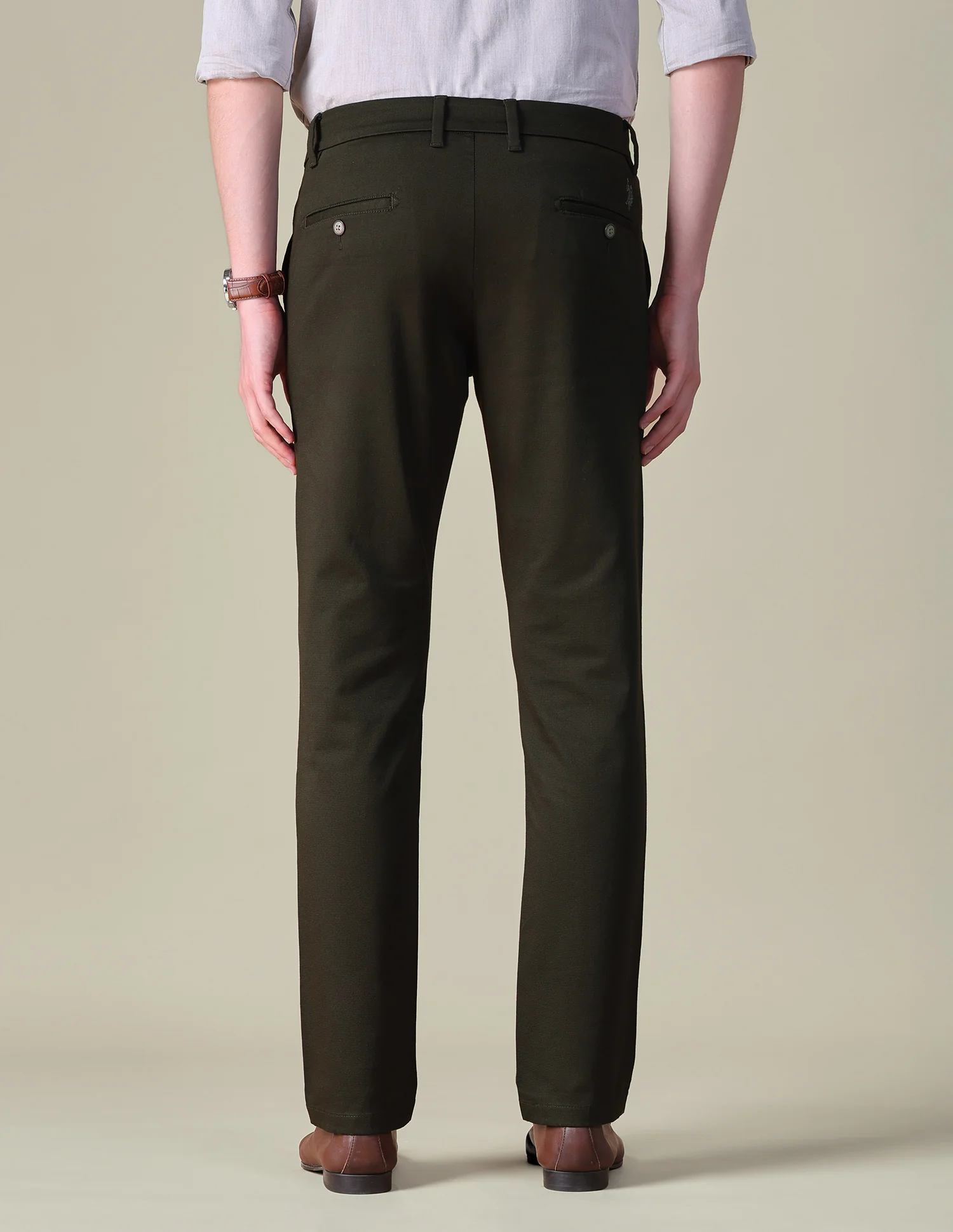 Dobby Denver Slim Fit Trousers - Image 5