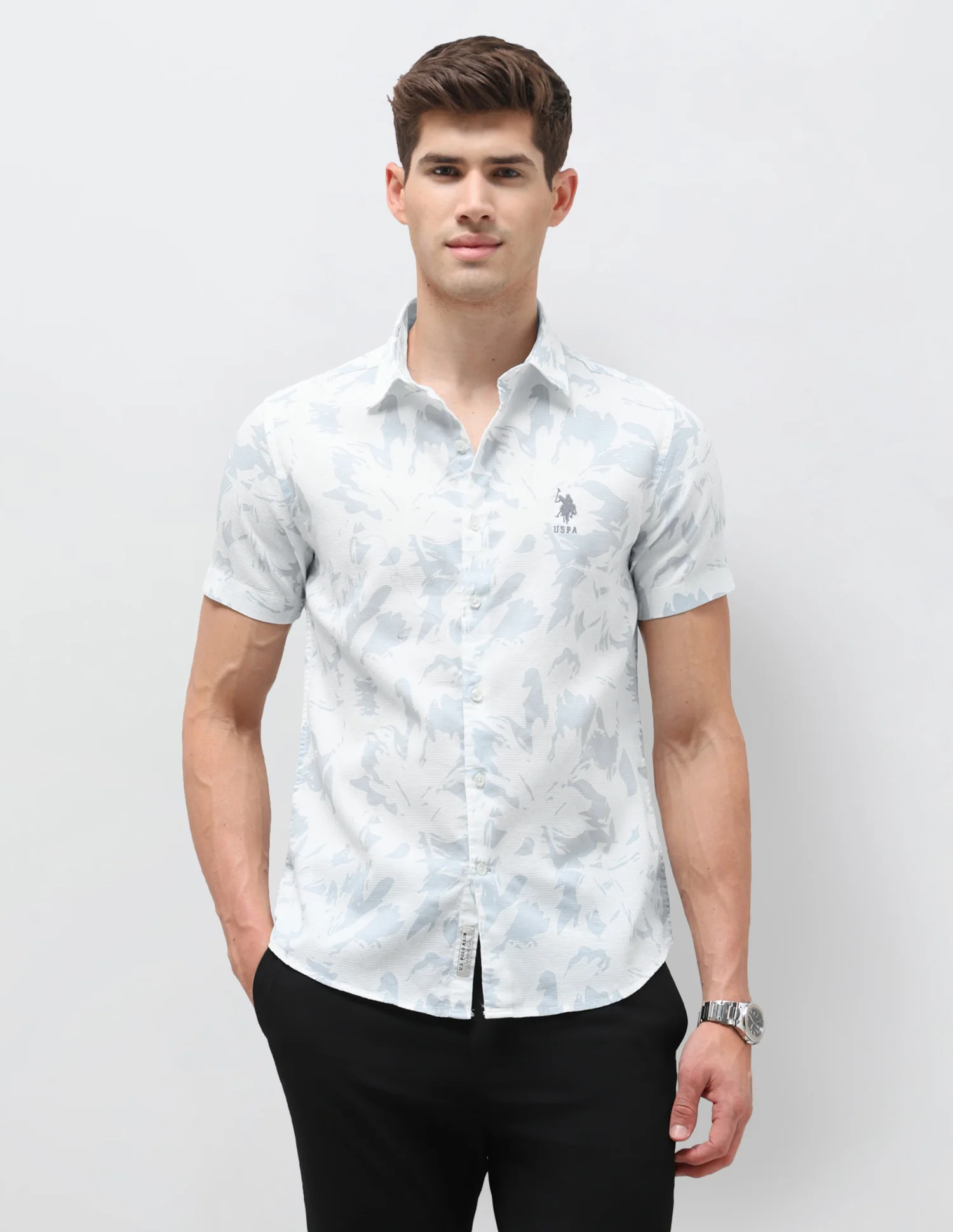 Dobby Floral Printed Shirt
