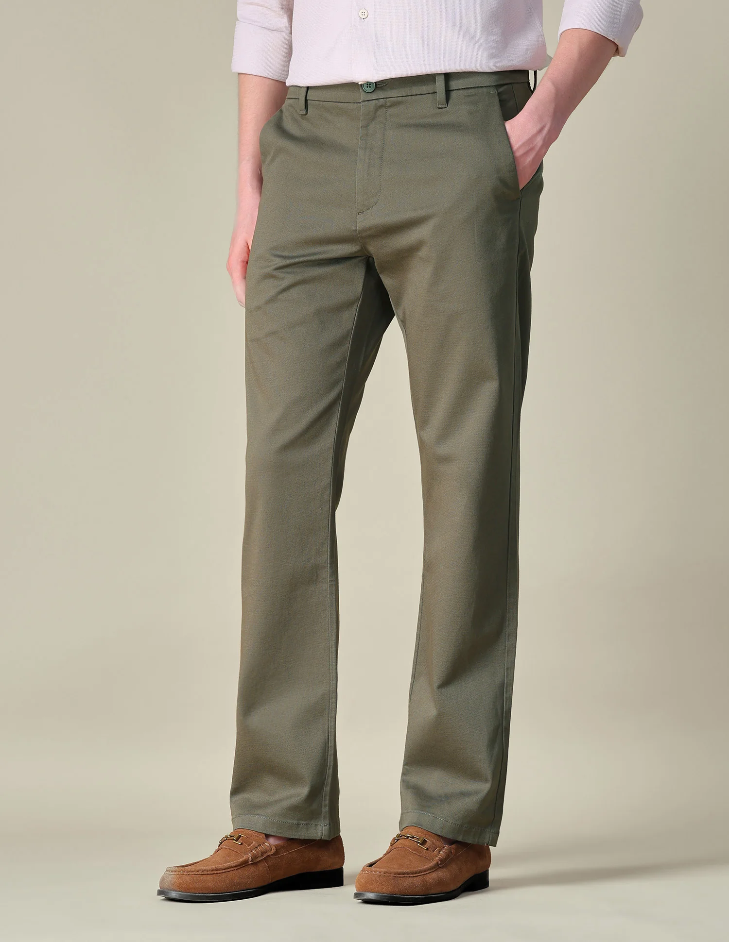 Dobby Riley Straight Fit Trousers - Image 4