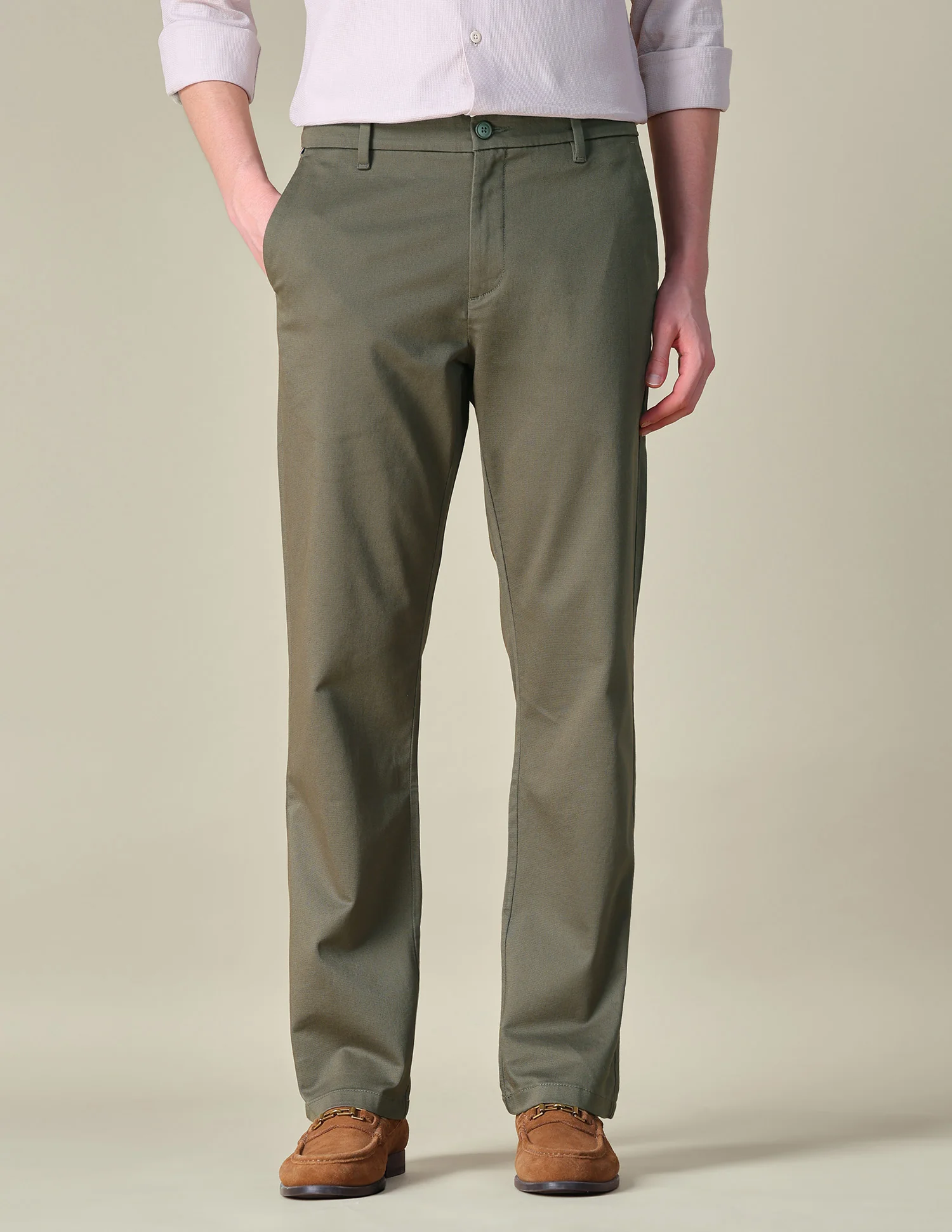 Dobby Riley Straight Fit Trousers - Image 6
