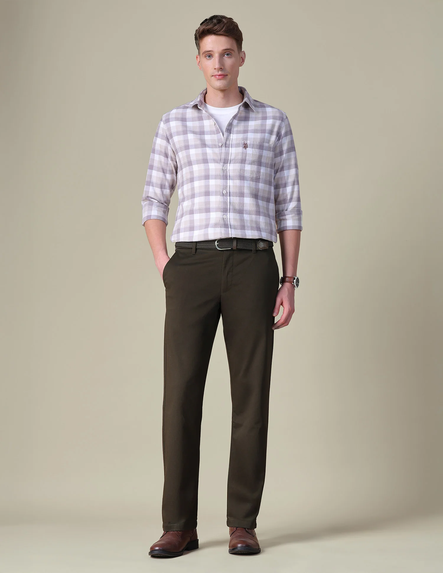 Dobby Riley Straight Fit Trousers - Image 3