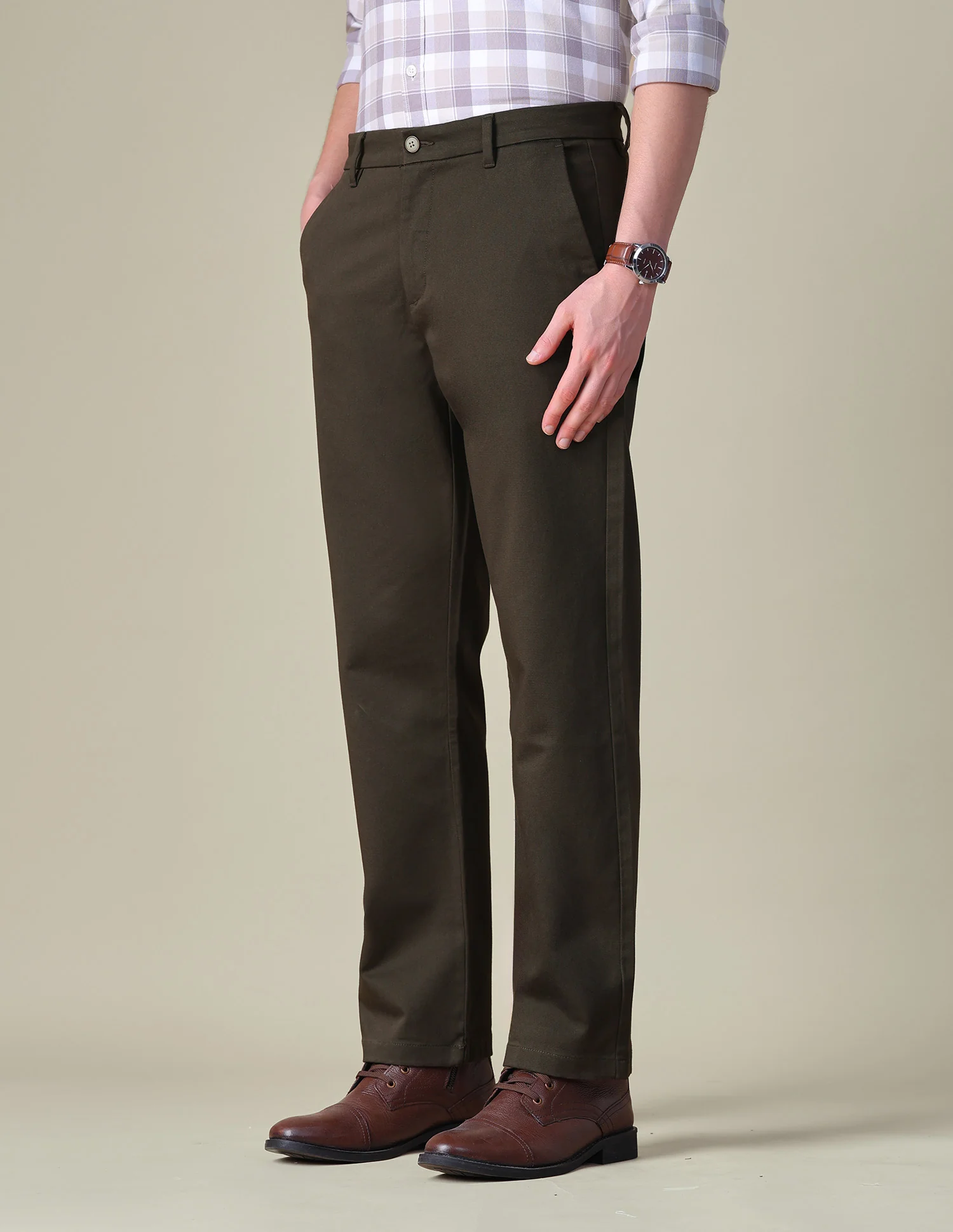 Dobby Riley Straight Fit Trousers - Image 4