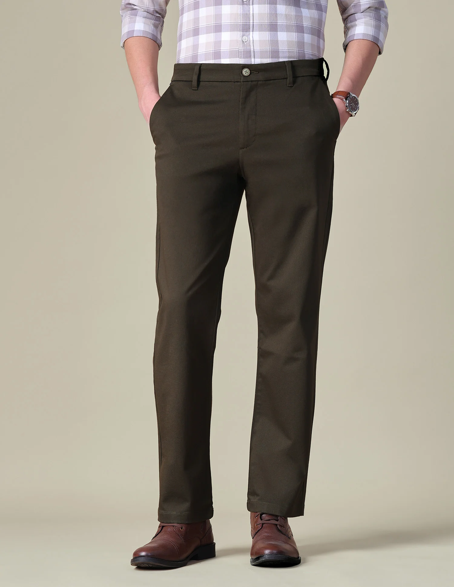 Dobby Riley Straight Fit Trousers - Image 6