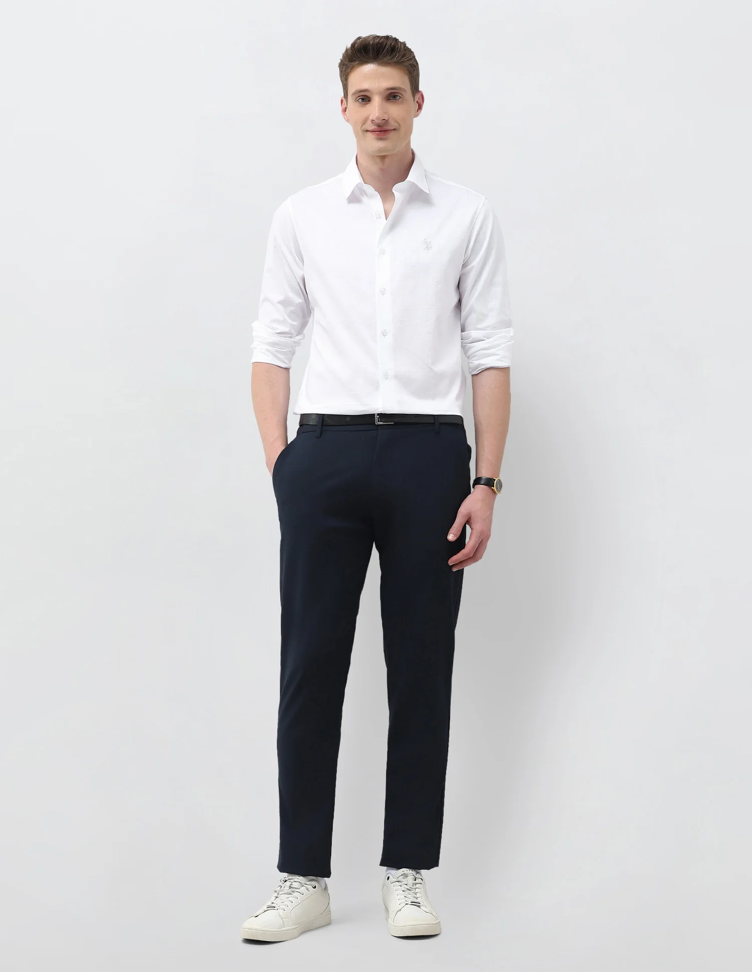 Dobby Self Design Grid Tattersall Checked Shirt - Image 3