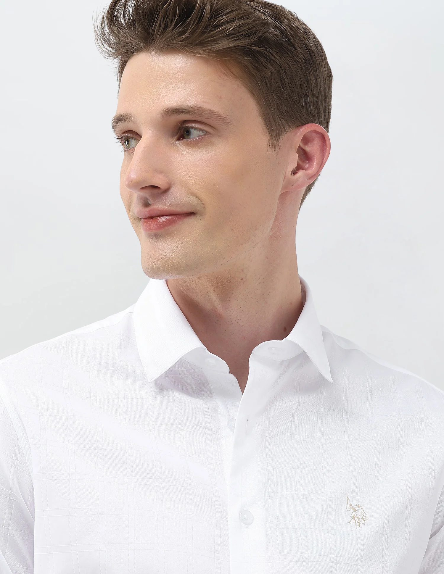 Dobby Self Design Grid Tattersall Checked Shirt - Image 7