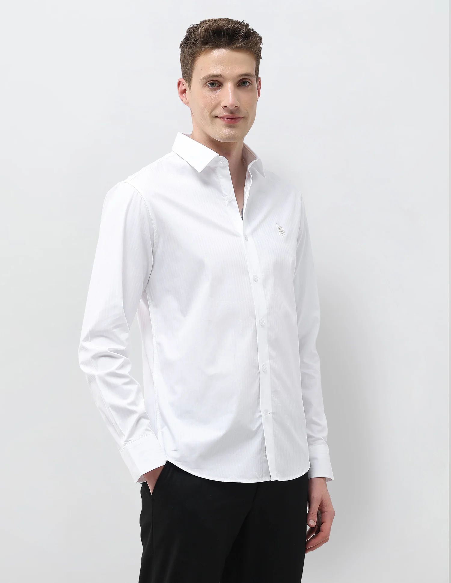 Dobby Self Design Vertical Striped Shirt - Image 4