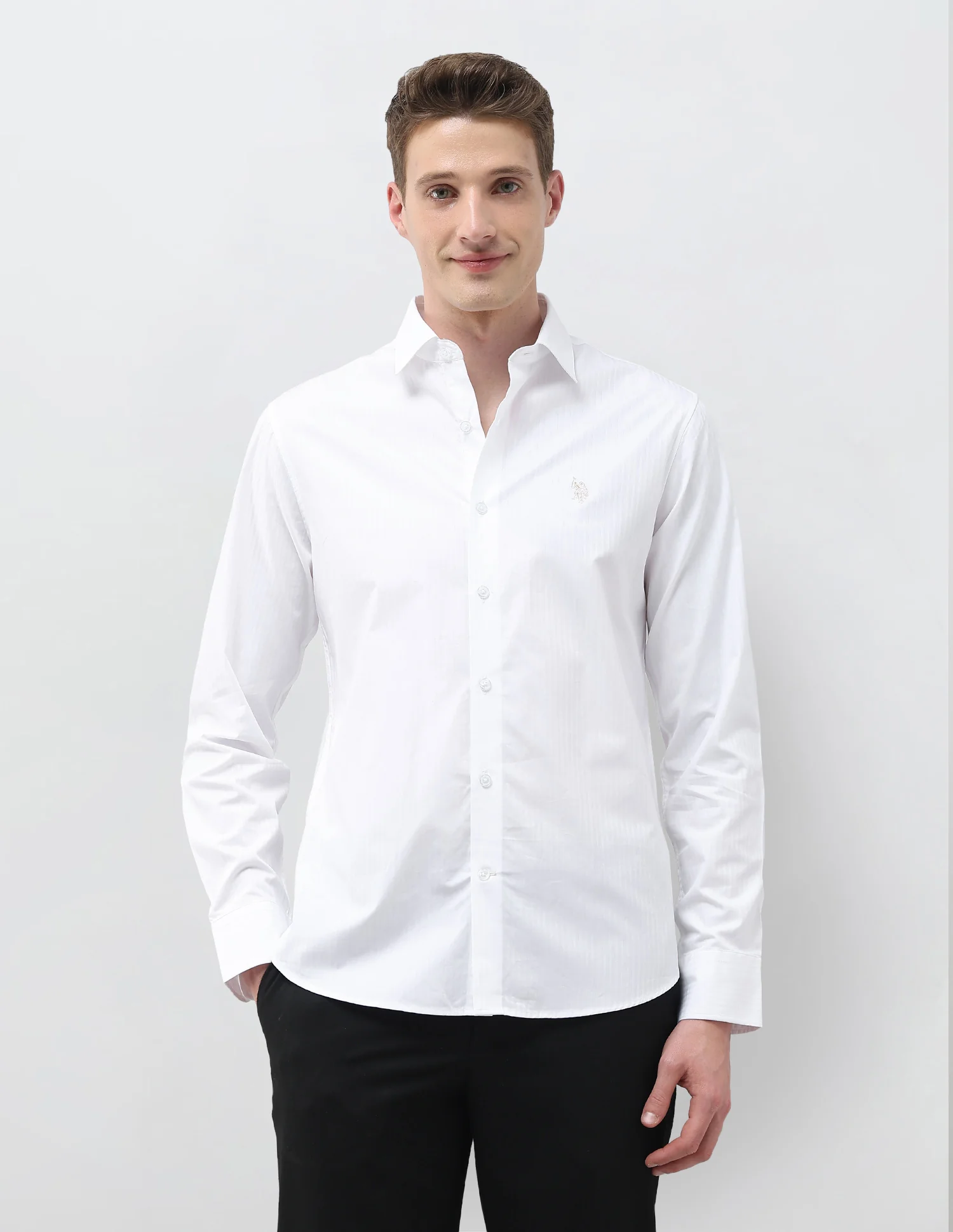 Dobby Self Design Vertical Striped Shirt - Image 6
