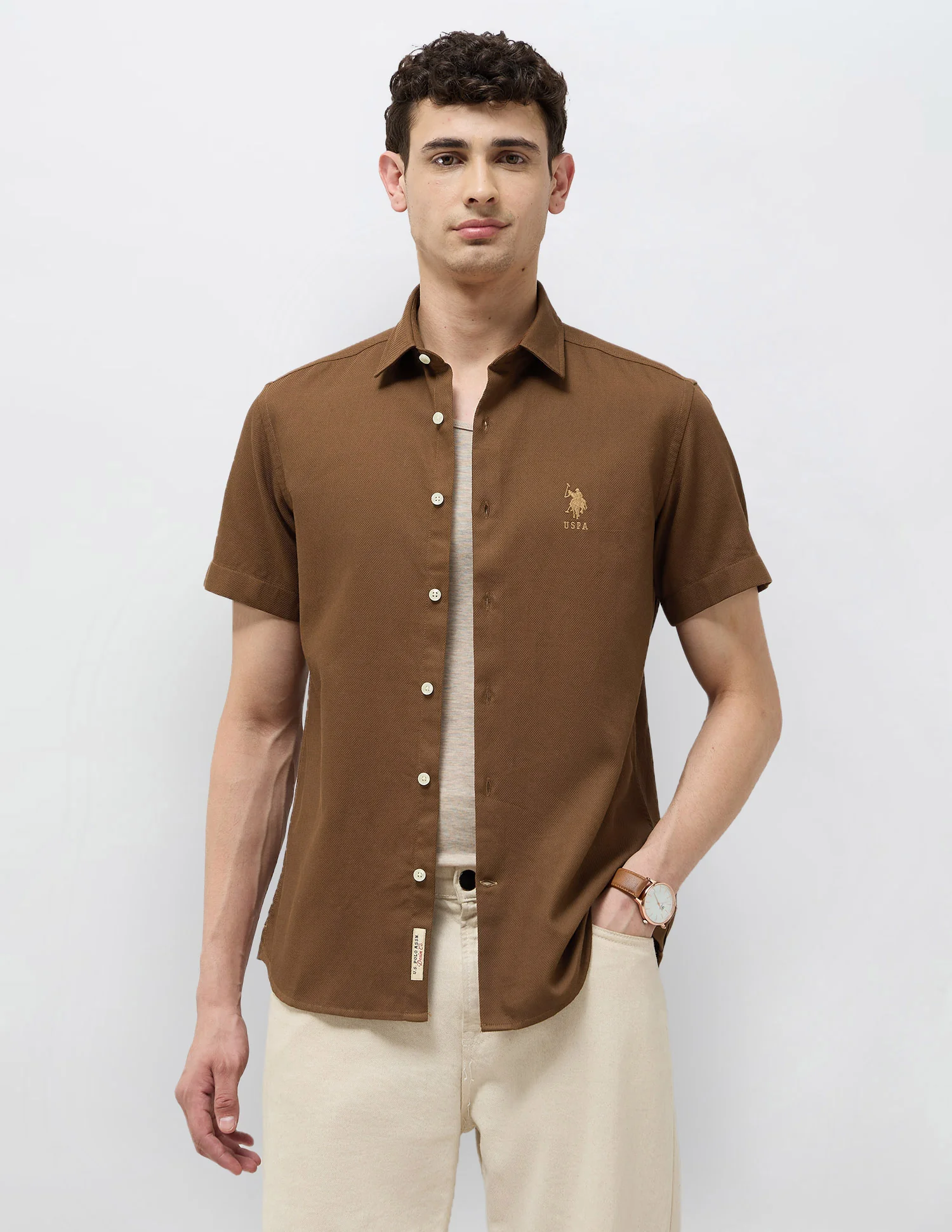 Dobby Textured Regular Fit Shirt