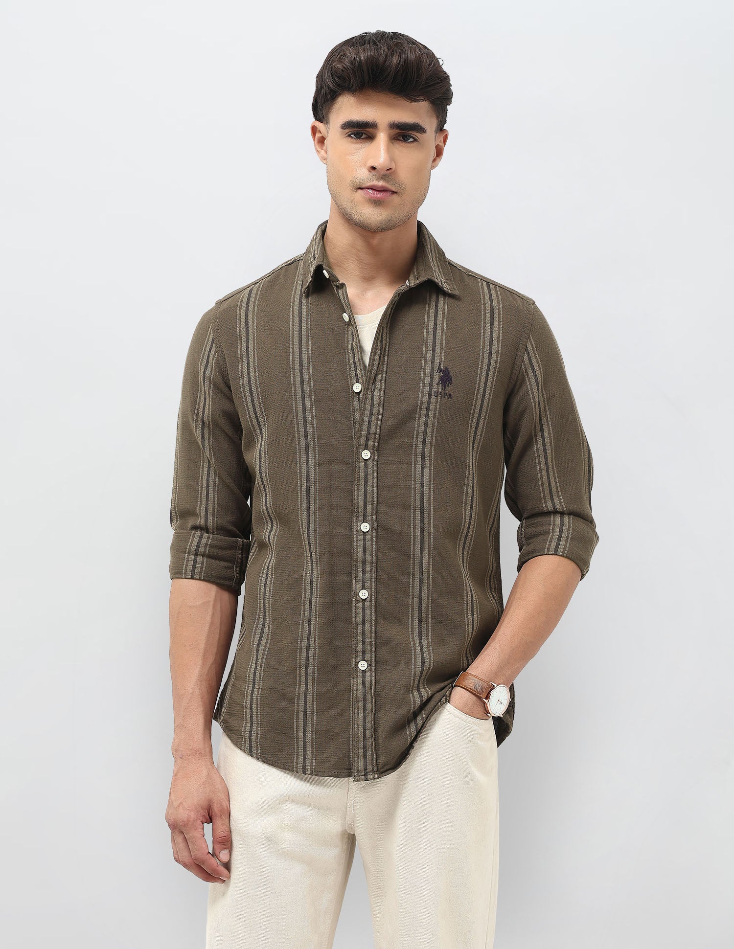 Dobby Vertical Striped Shirt