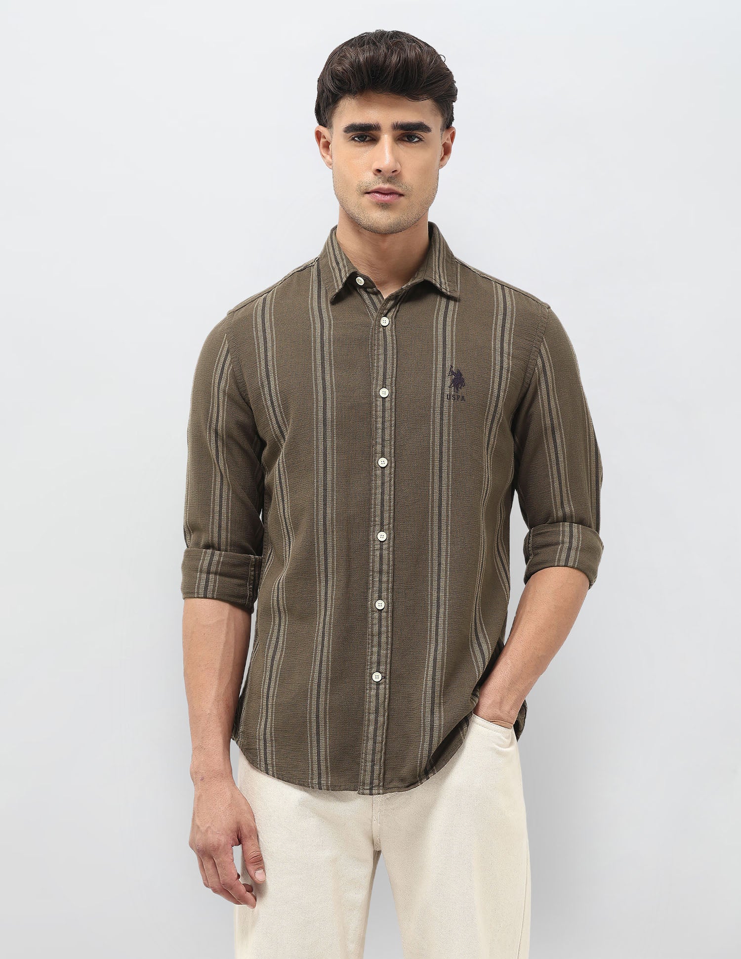 Dobby Vertical Striped Shirt - Image 6