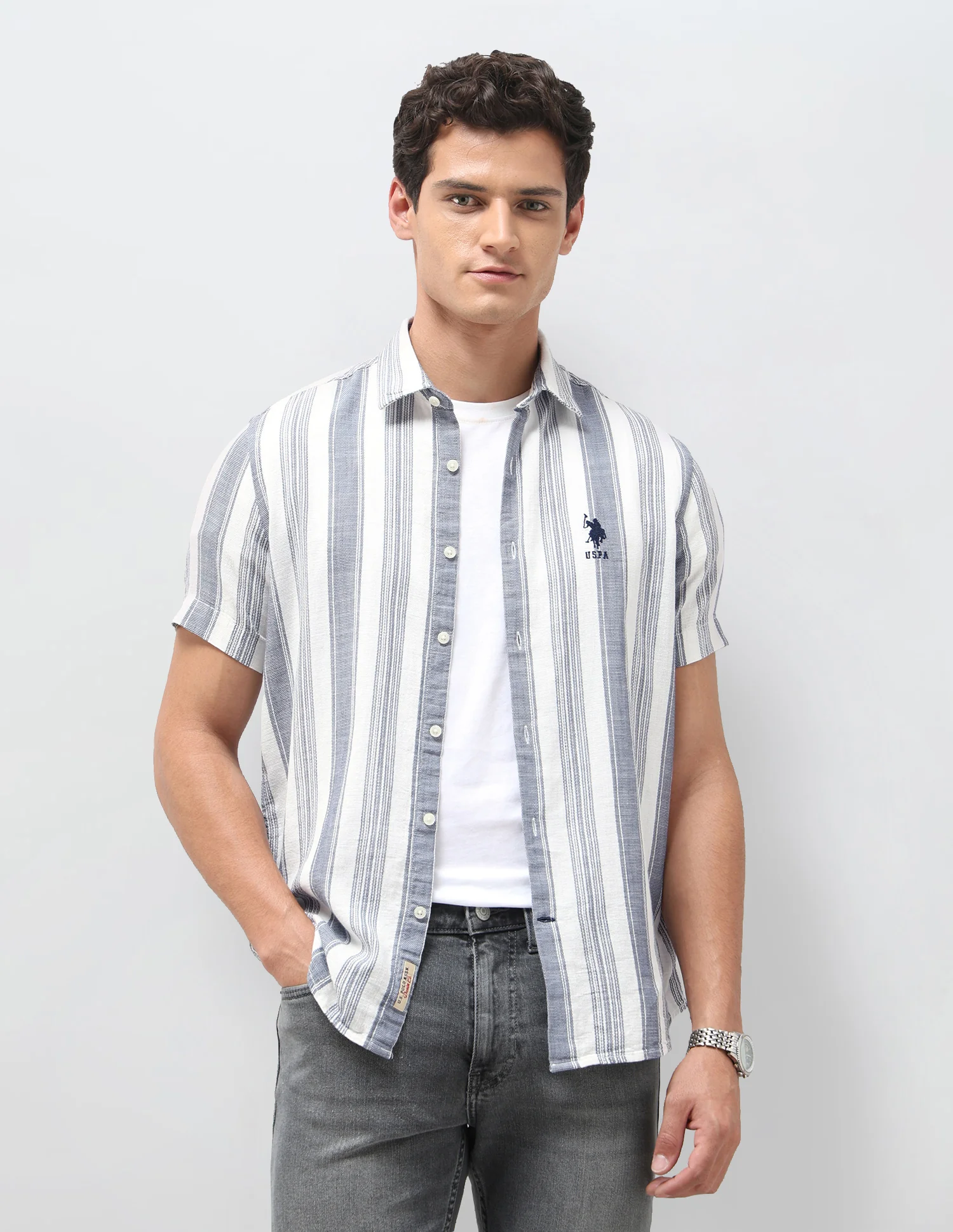 Dobby Vertical Striped Shirt